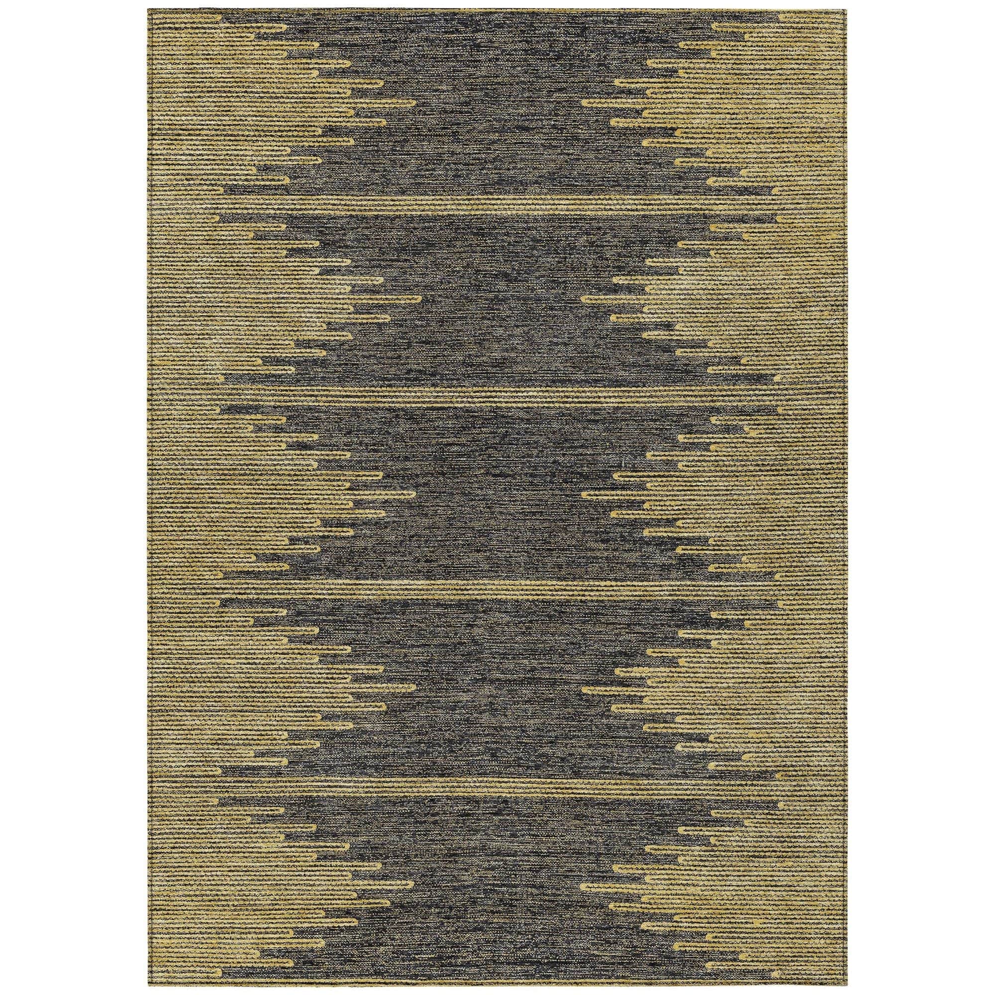 Machine Washable Graphite Gray Rug - Indoor / Outdoor - Kids / Pet Friendly Modern Print Rug
