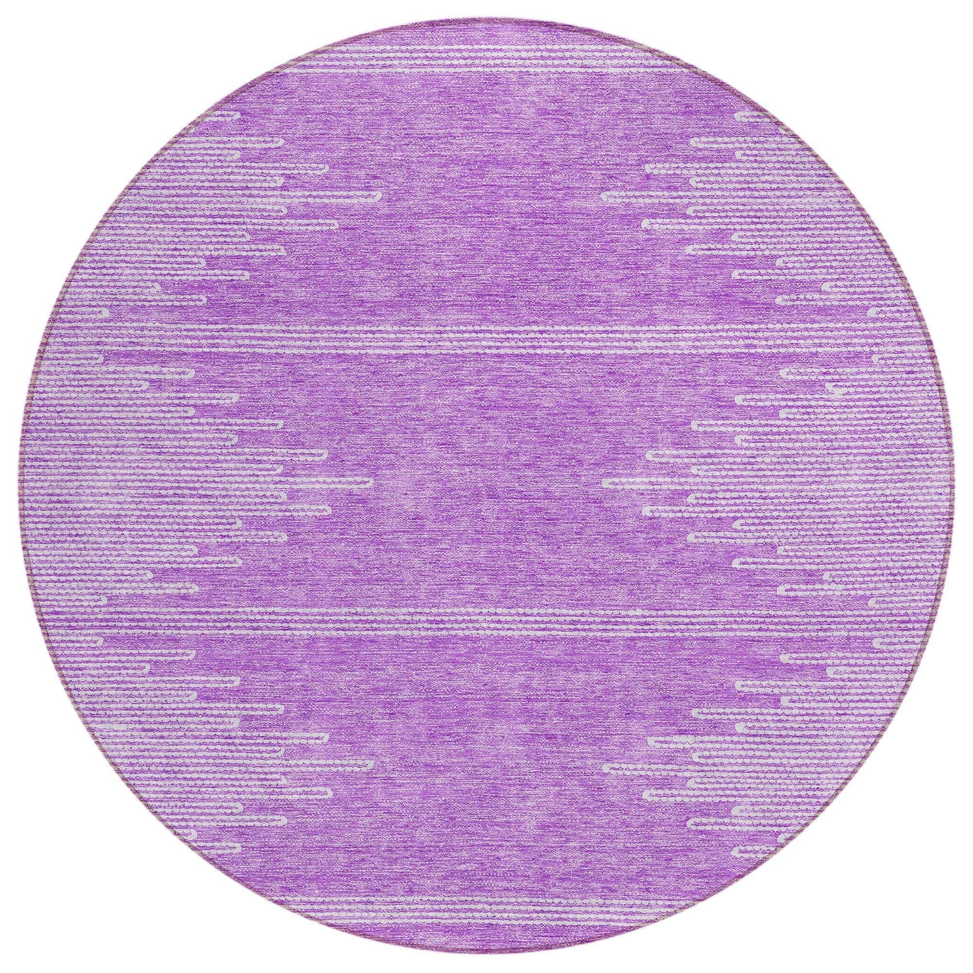 Machine Washable Lavender Purple Rug - Indoor / Outdoor - Kids / Pet Friendly Modern Print Rug