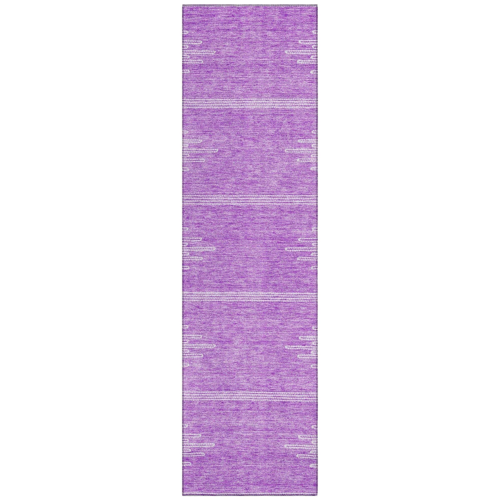 Machine Washable Lavender Purple Rug - Indoor / Outdoor - Kids / Pet Friendly Modern Print Rug