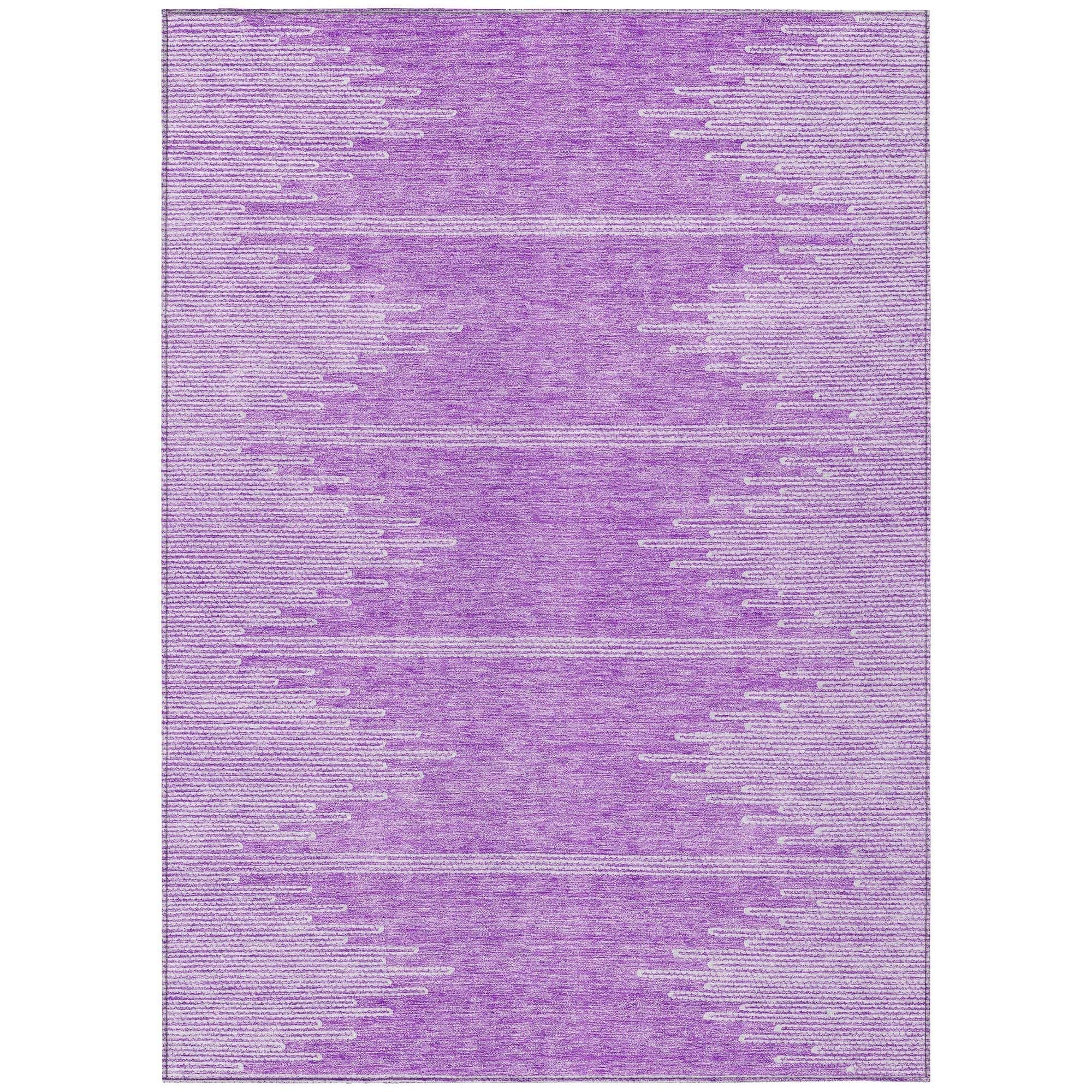 Machine Washable Lavender Purple Rug - Indoor / Outdoor - Kids / Pet Friendly Modern Print Rug