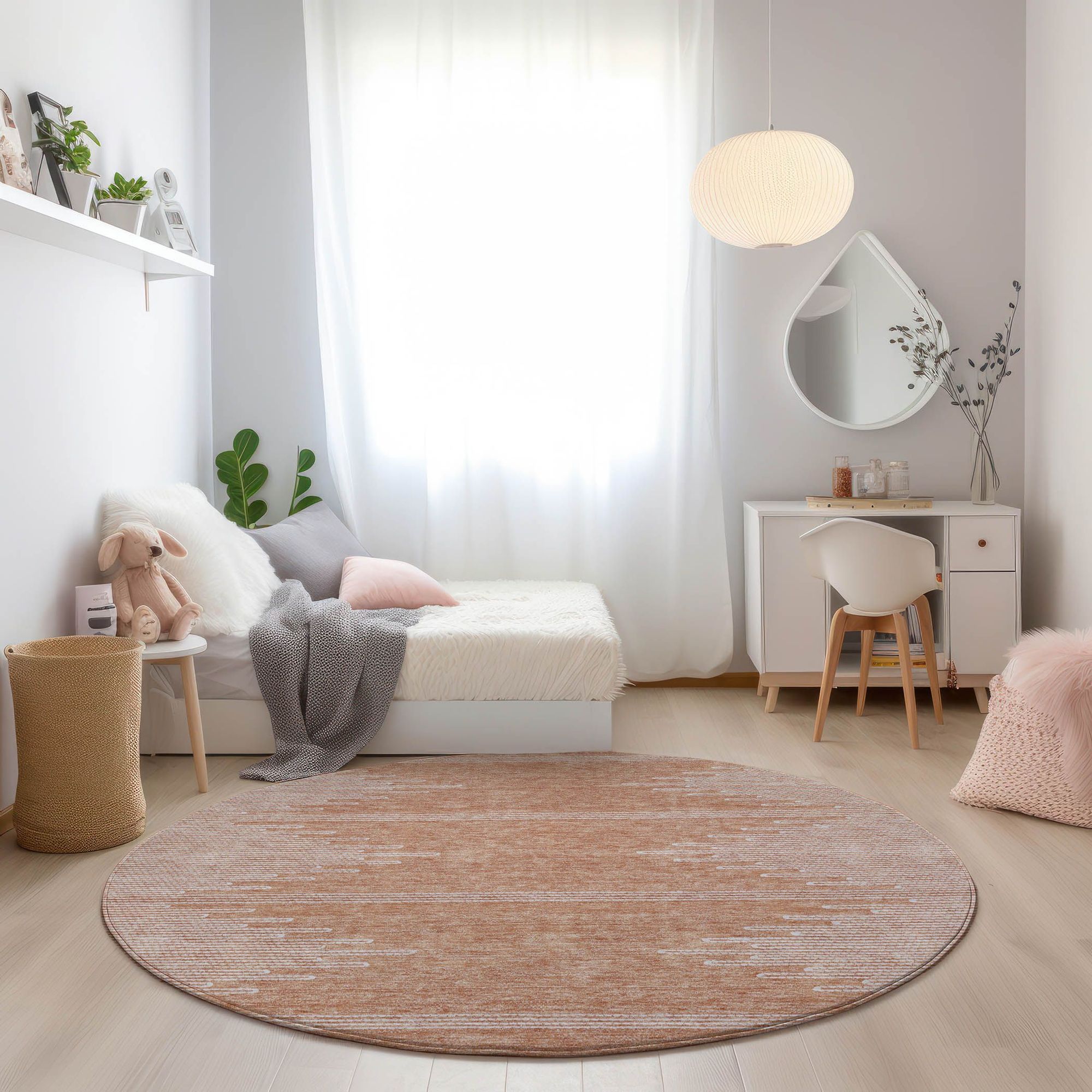 Machine Made ACN647 Salmon Orange Rugs