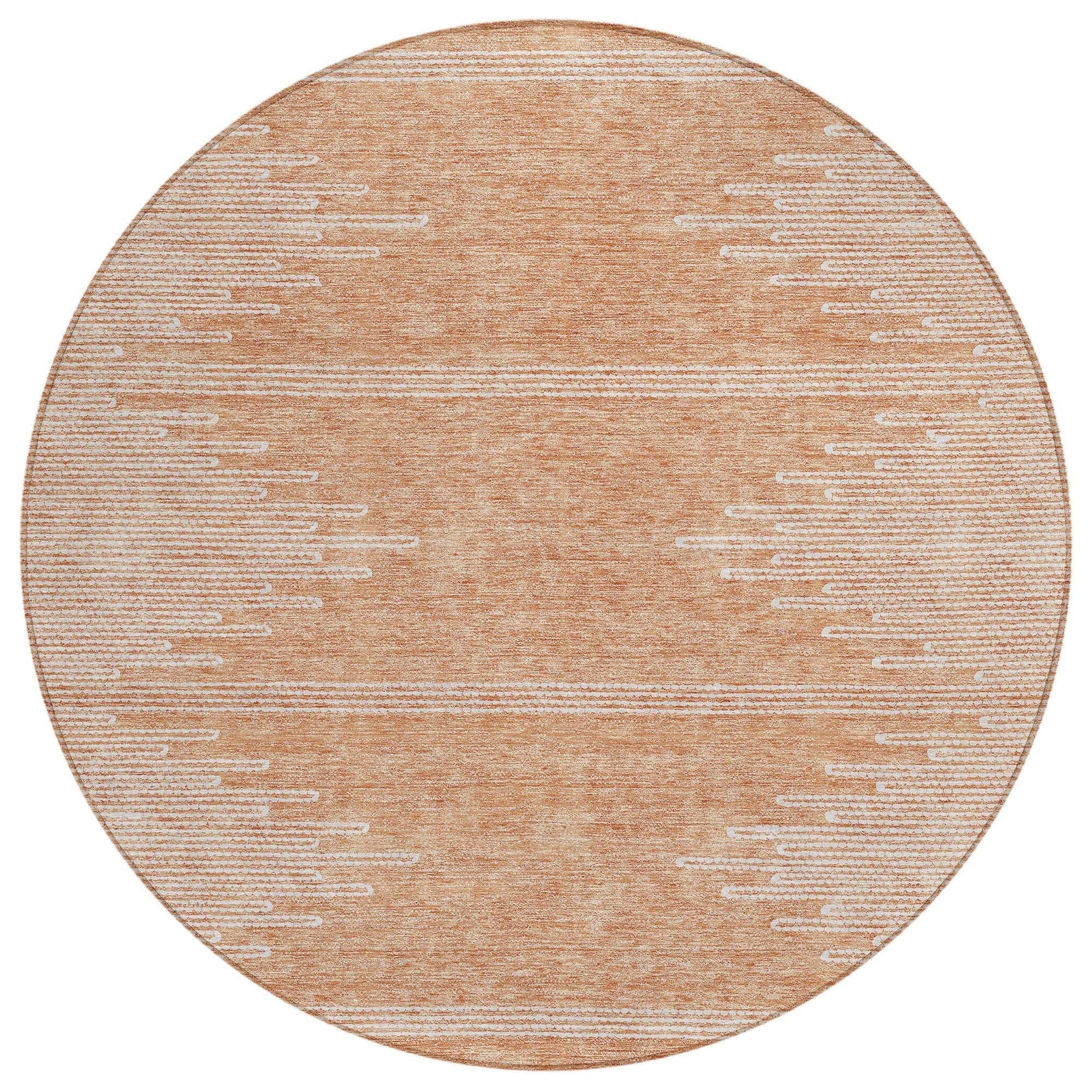 Machine Washable Salmon Orange Rug - Indoor / Outdoor - Kids / Pet Friendly Modern Print Rug