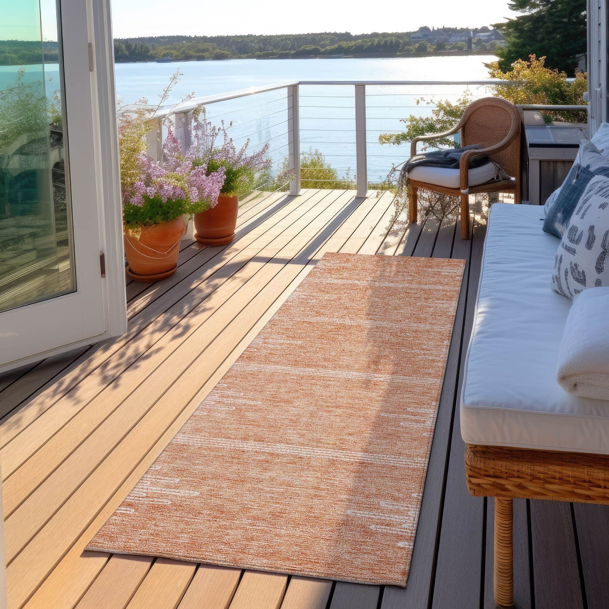 Machine Made ACN647 Salmon Orange Rugs