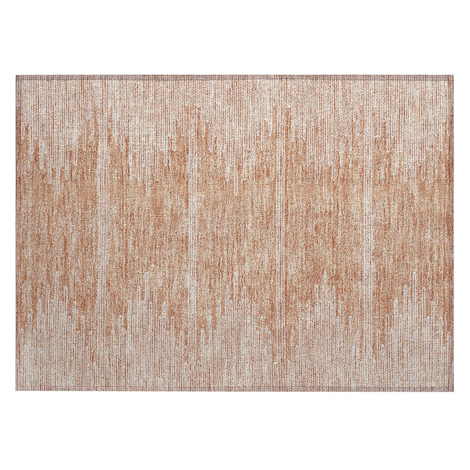 Machine Washable Salmon Orange Rug - Indoor / Outdoor - Kids / Pet Friendly Modern Print Rug