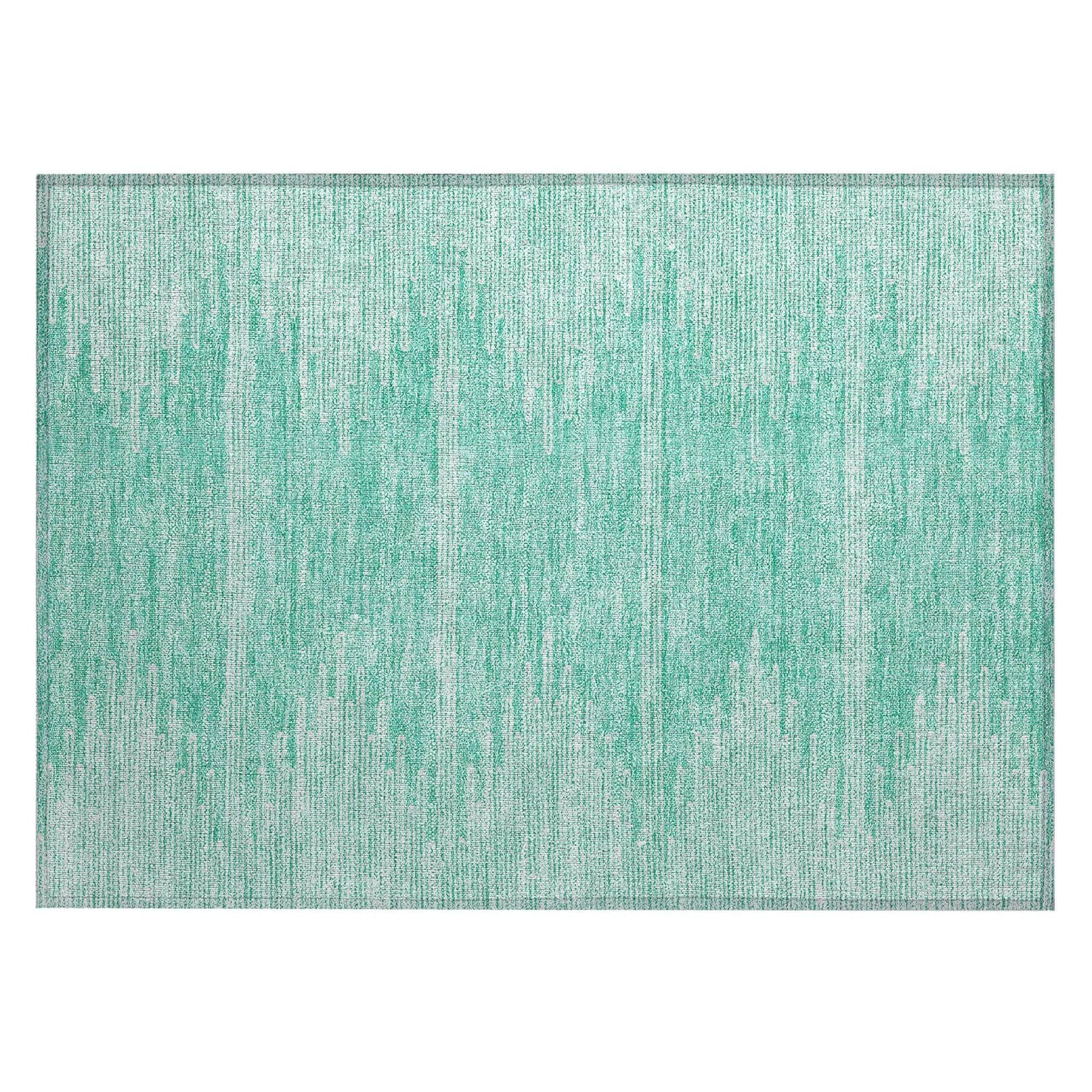 Machine Washable Teal Rug - Indoor / Outdoor - Kids / Pet Friendly Modern Print Rug