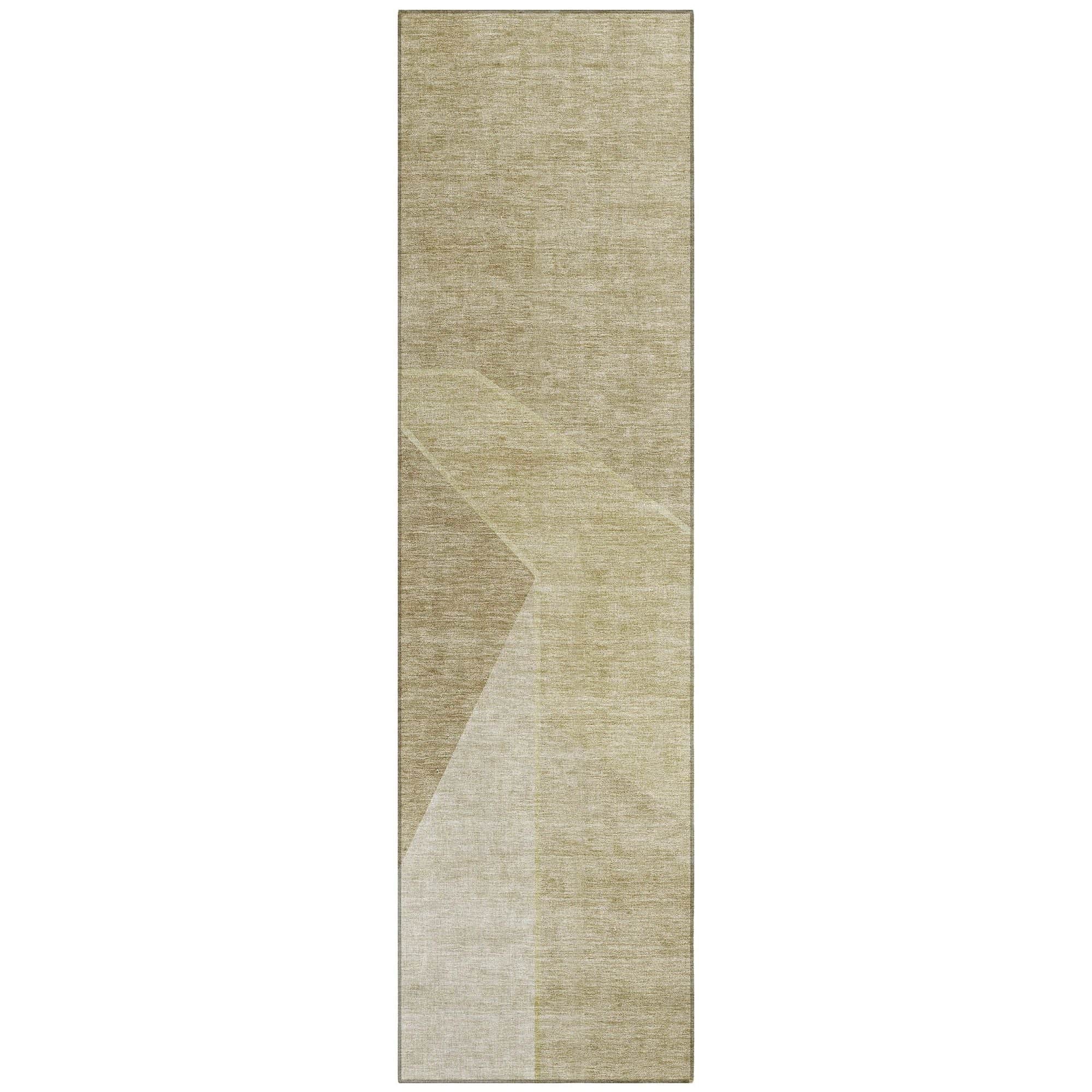 Machine Washable Beige Brown Rug - Indoor / Outdoor - Kids / Pet Friendly Modern Print Rug