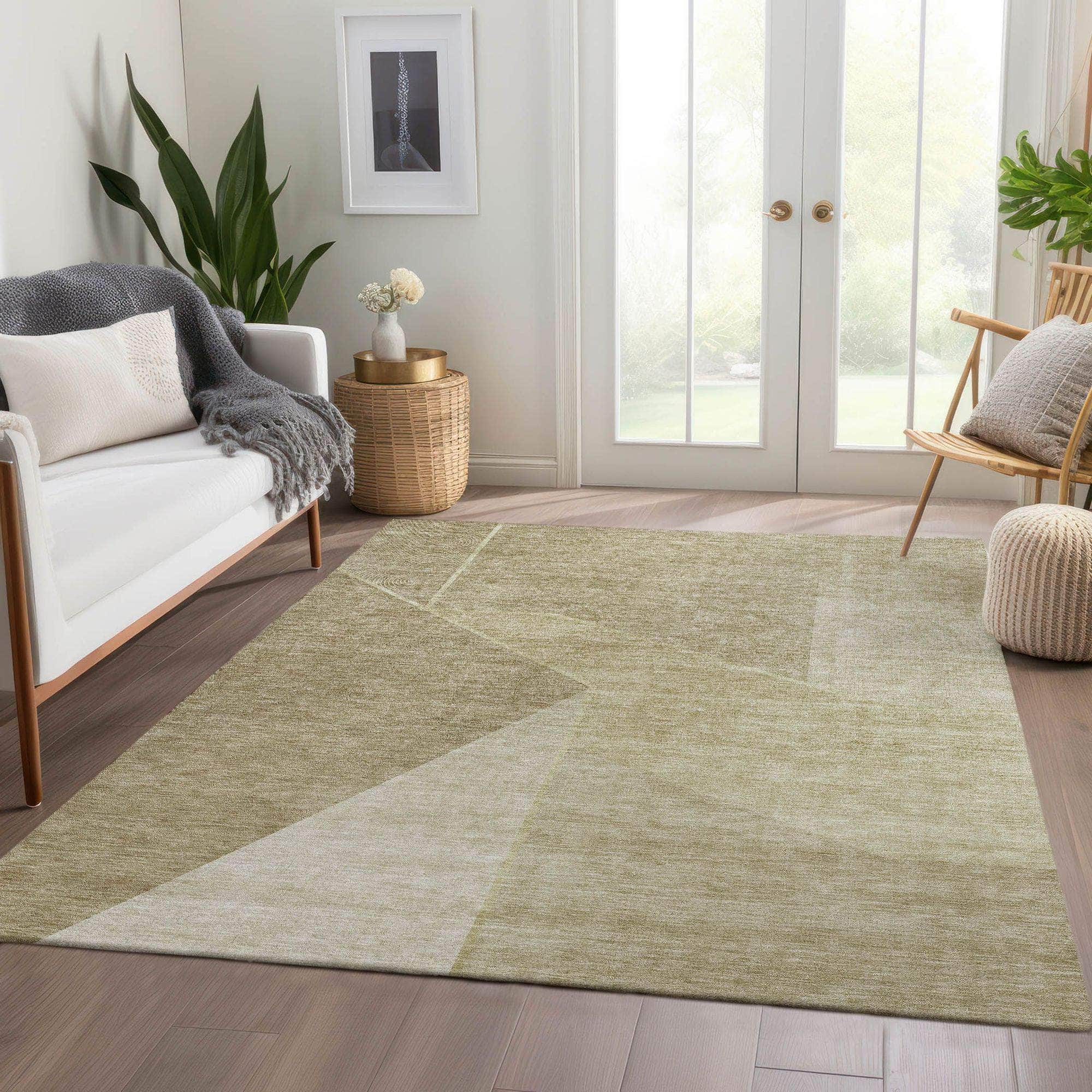 Machine Made ACN648 Beige Brown Rugs