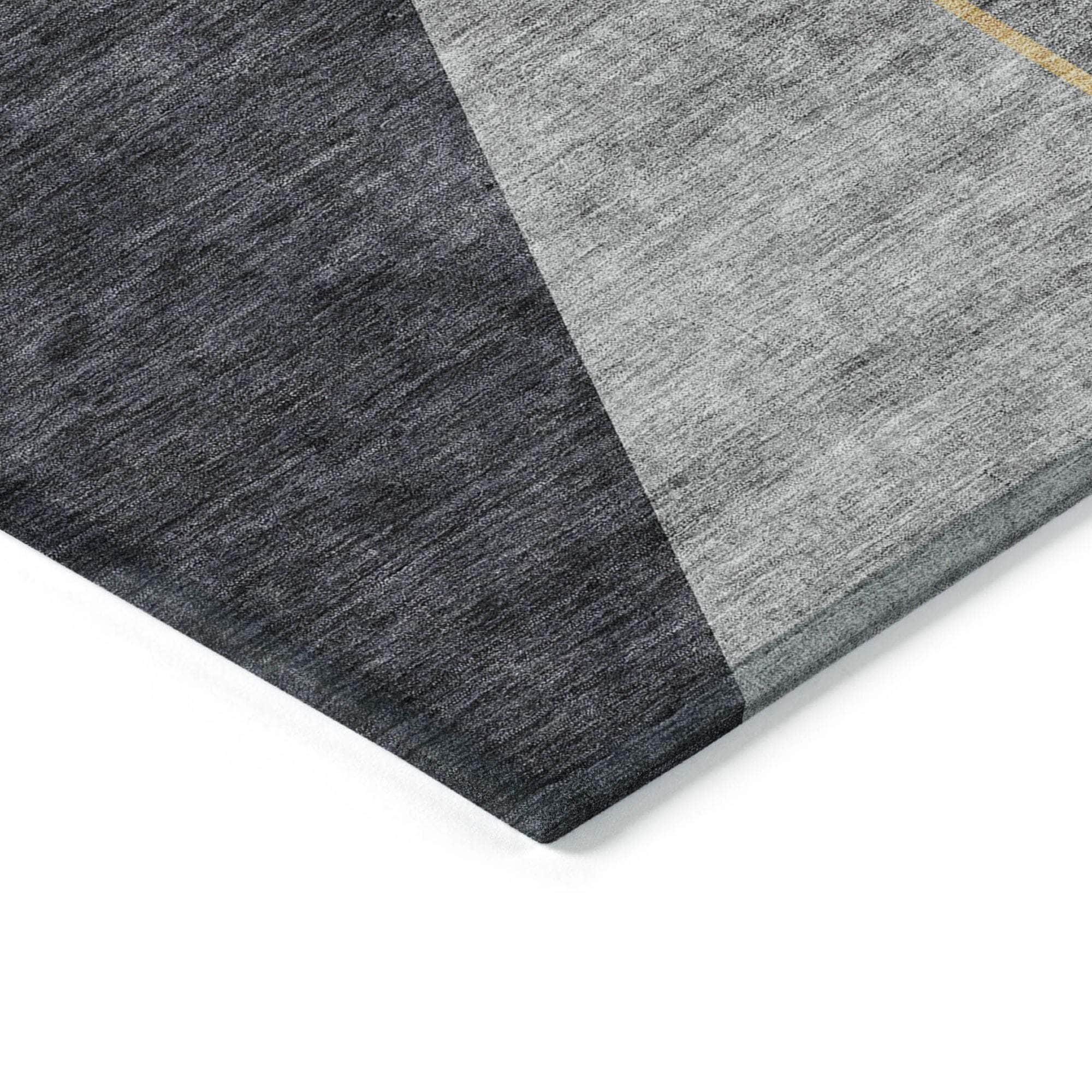 Machine Made ACN648 Charcoal Gray Rugs