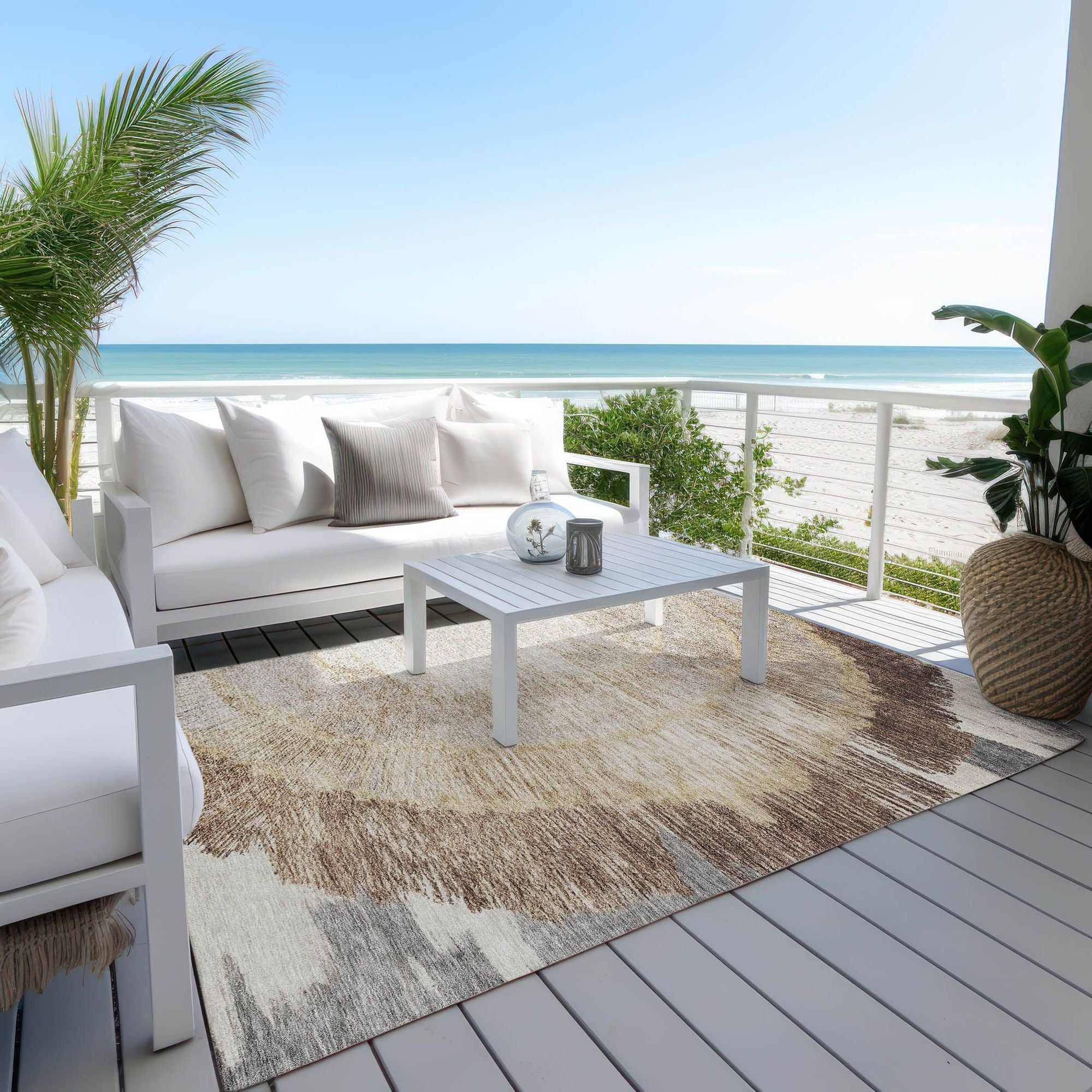 Machine Made ACN650 Brown Rugs