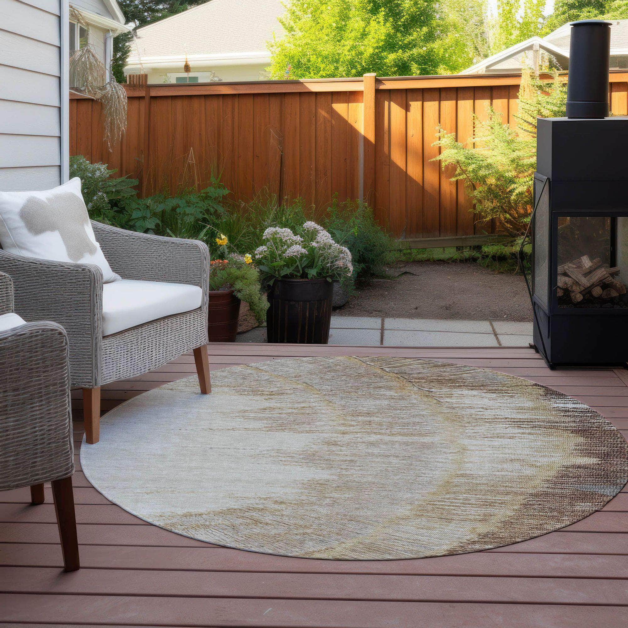 Machine Made ACN650 Brown Rugs