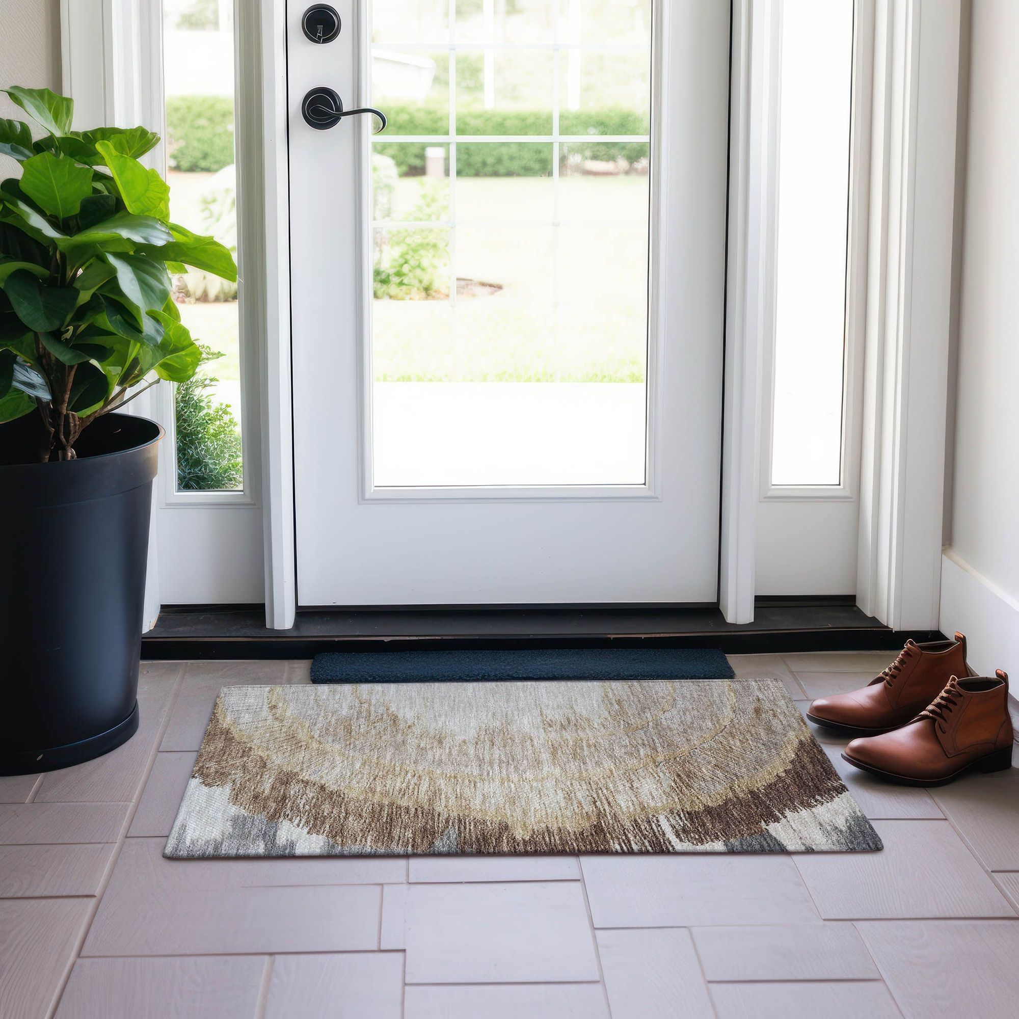 Machine Made ACN650 Brown Rugs