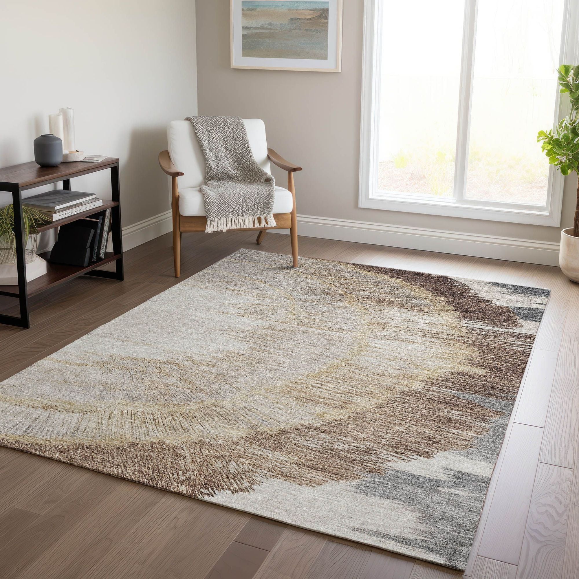 Machine Made ACN650 Brown Rugs