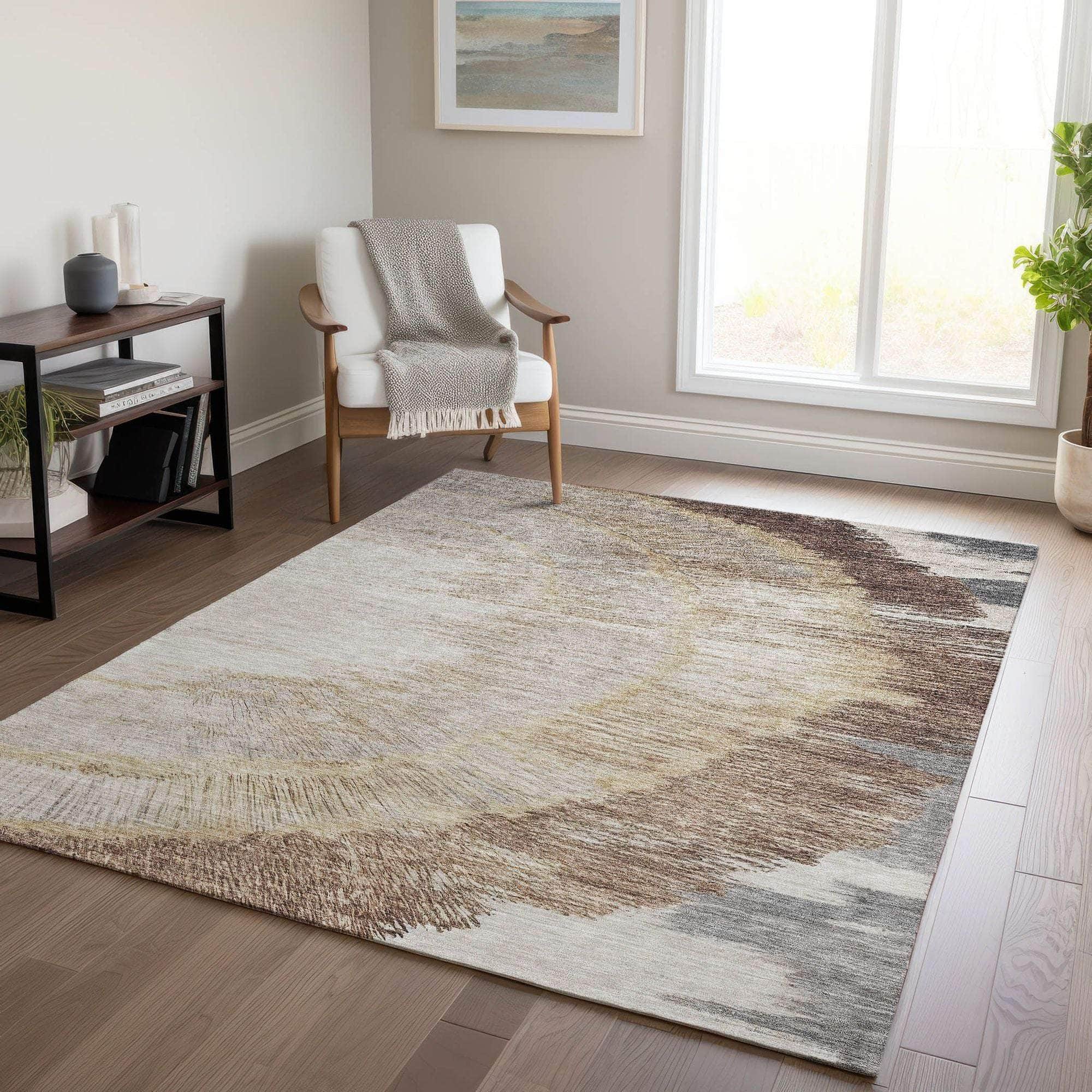 Machine Made ACN650 Brown Rugs