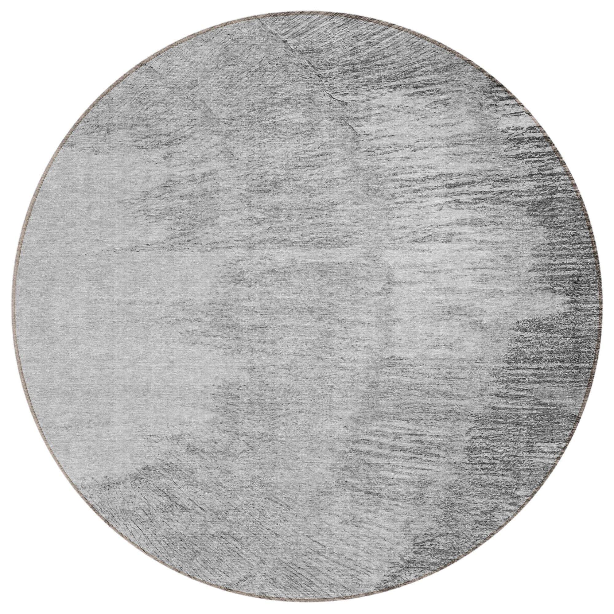 Machine Washable Gray Rug - Indoor / Outdoor - Kids / Pet Friendly Spiral Print Rug