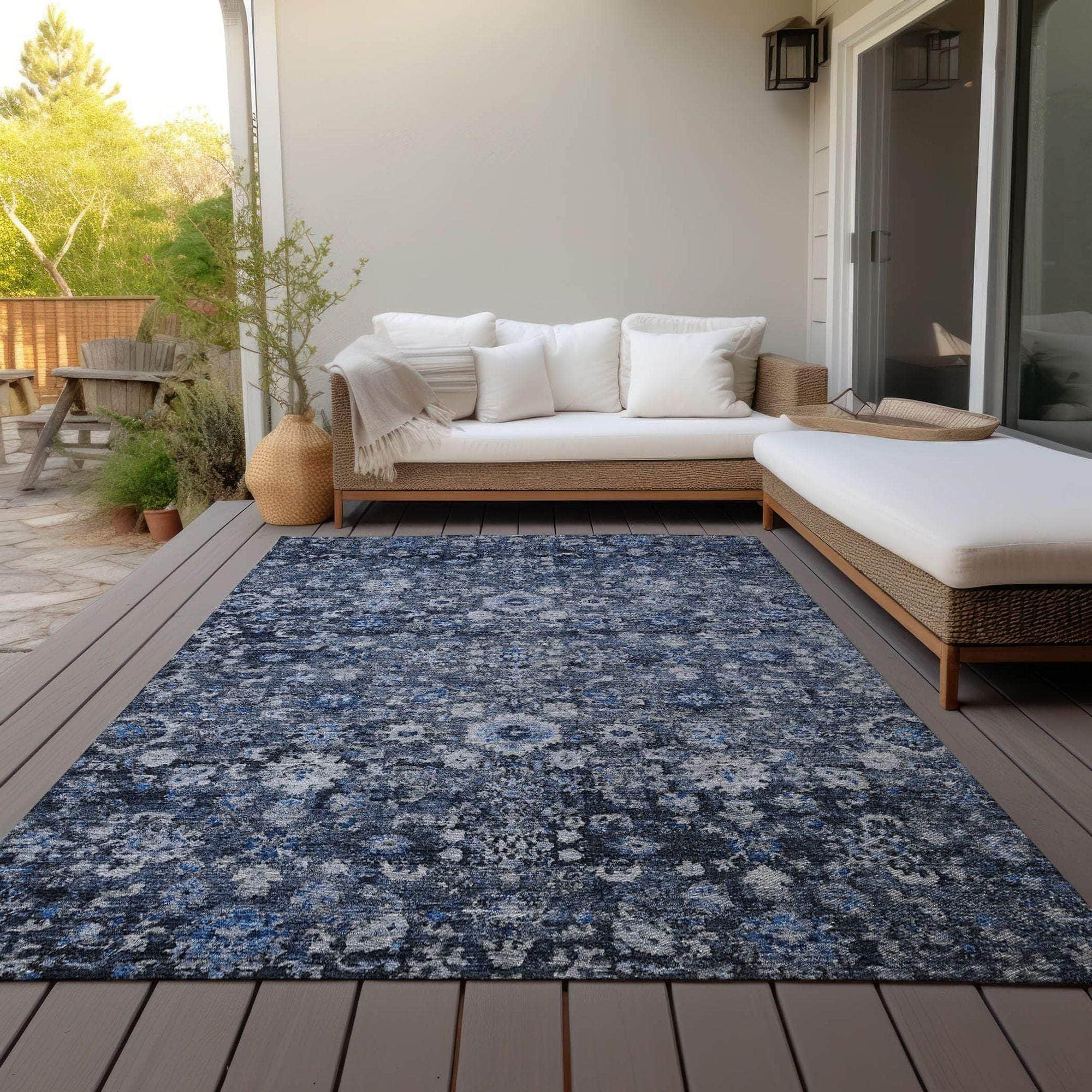 Machine Made ACN651 Blue Rugs