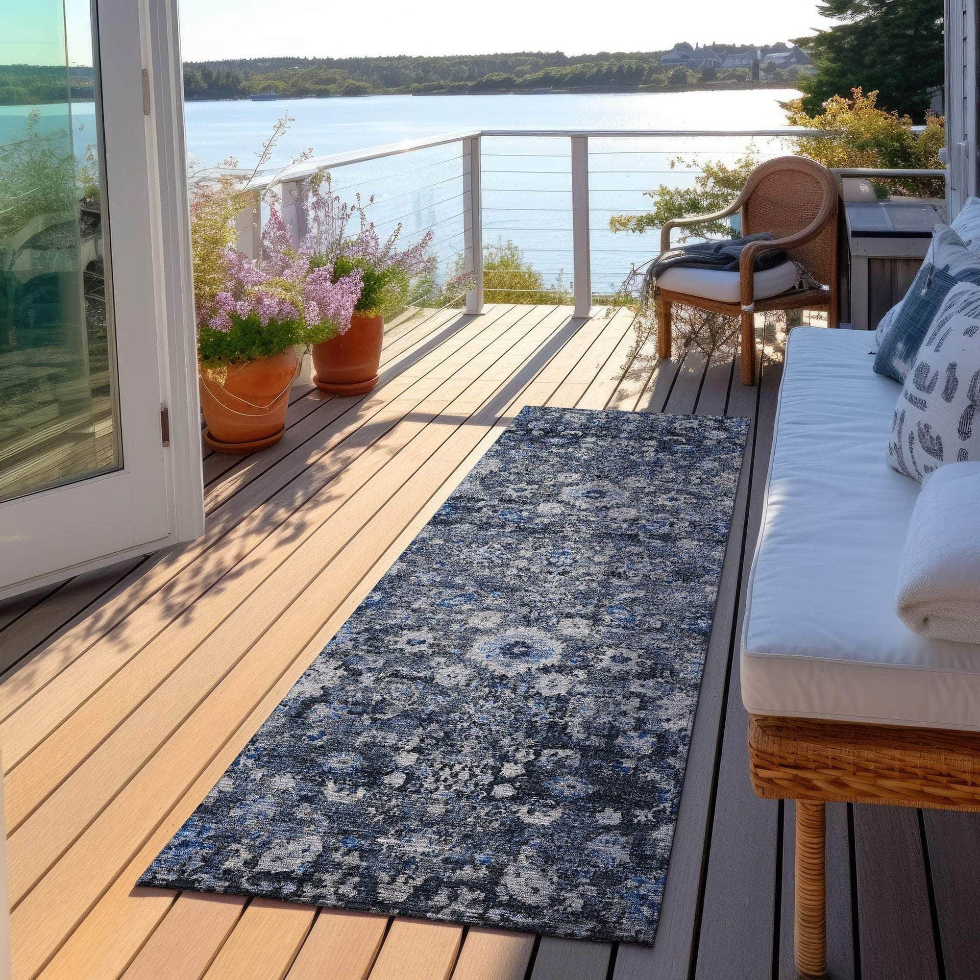 Machine Made ACN651 Blue Rugs