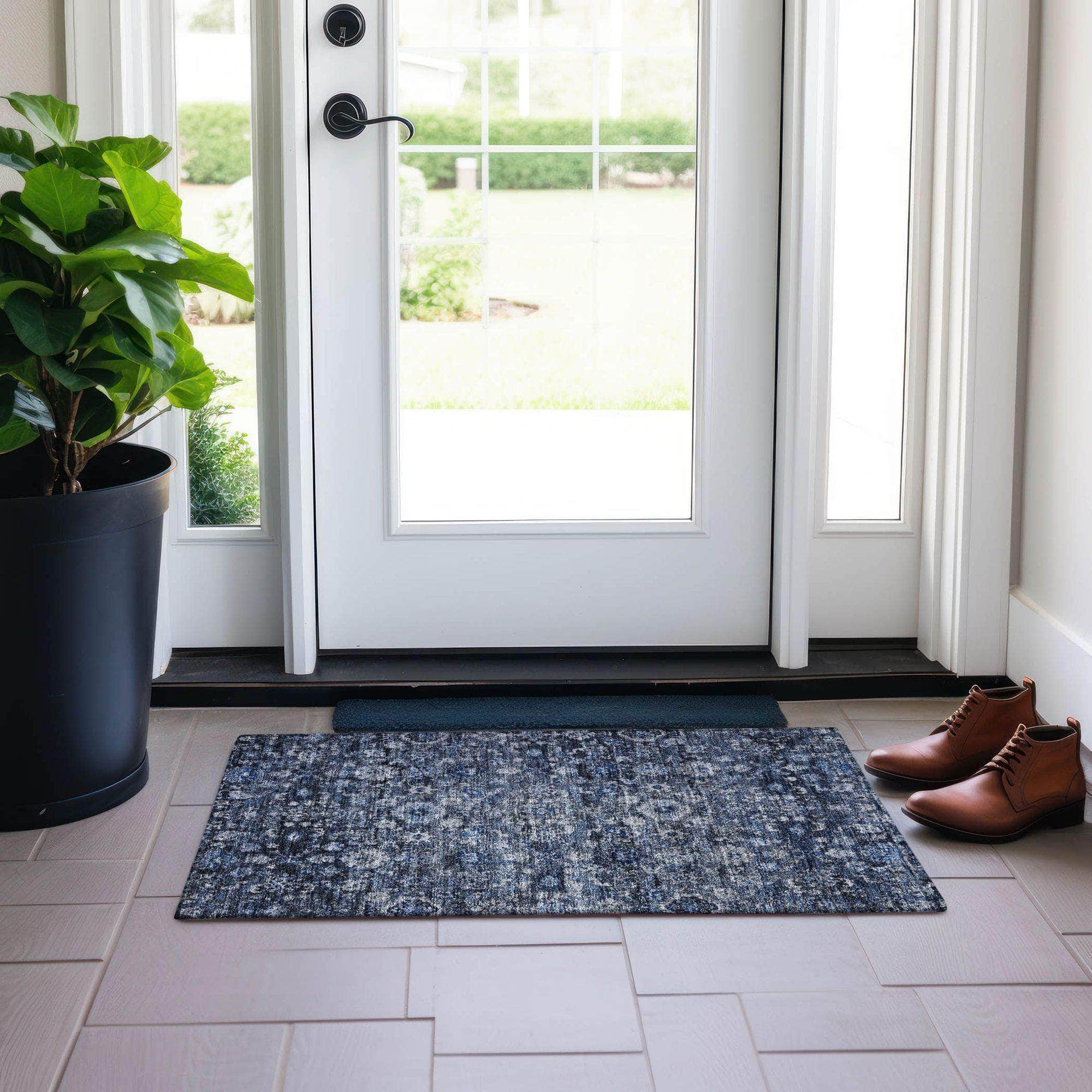 Machine Made ACN651 Blue Rugs