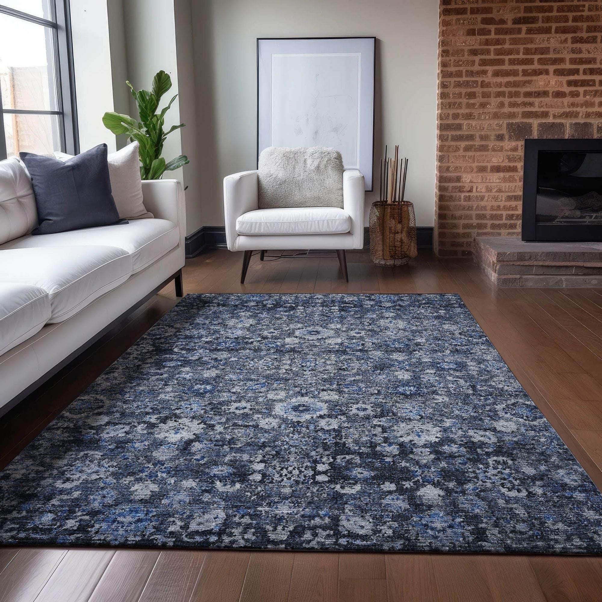 Machine Made ACN651 Blue Rugs