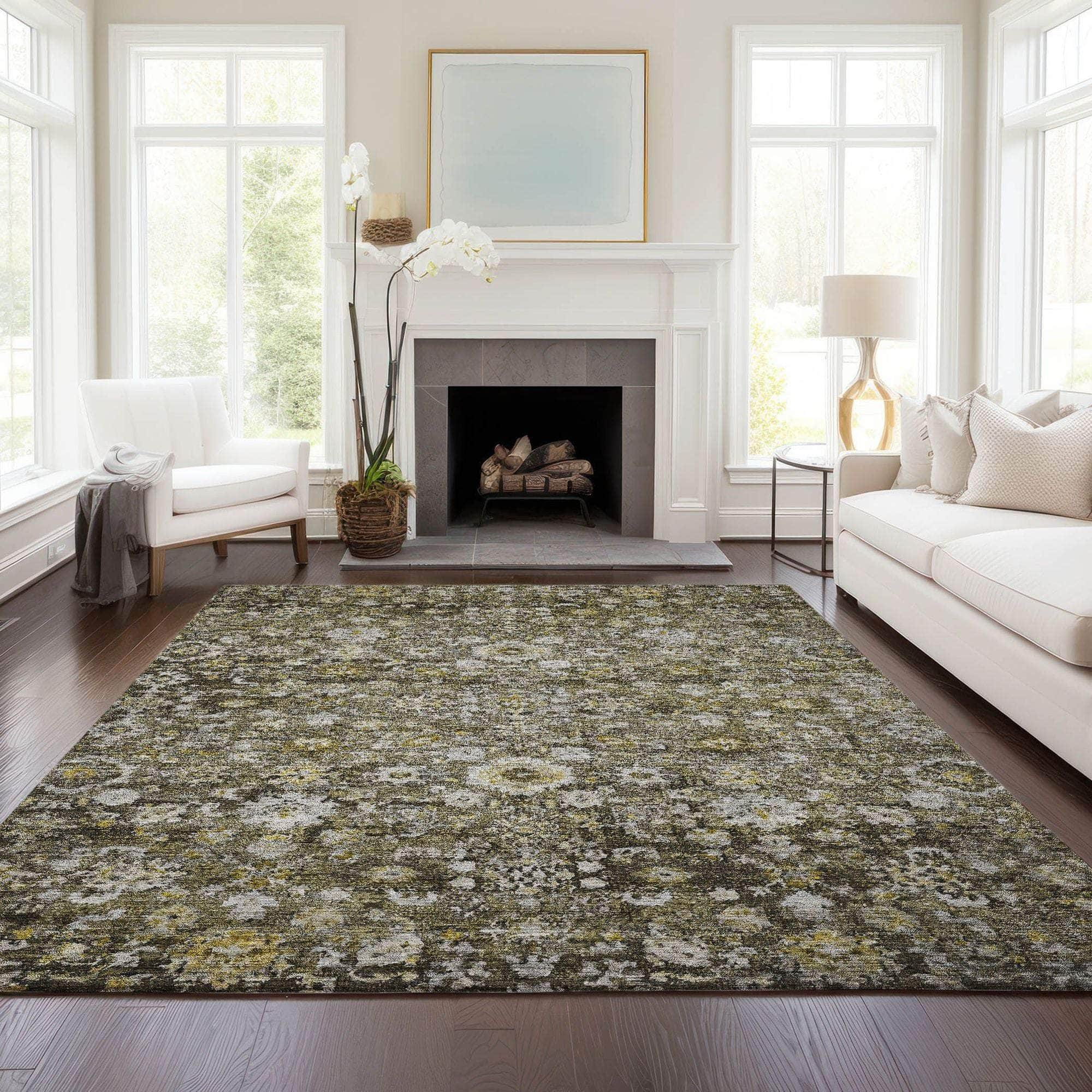 Machine Made ACN651 Mocha Brown Rugs