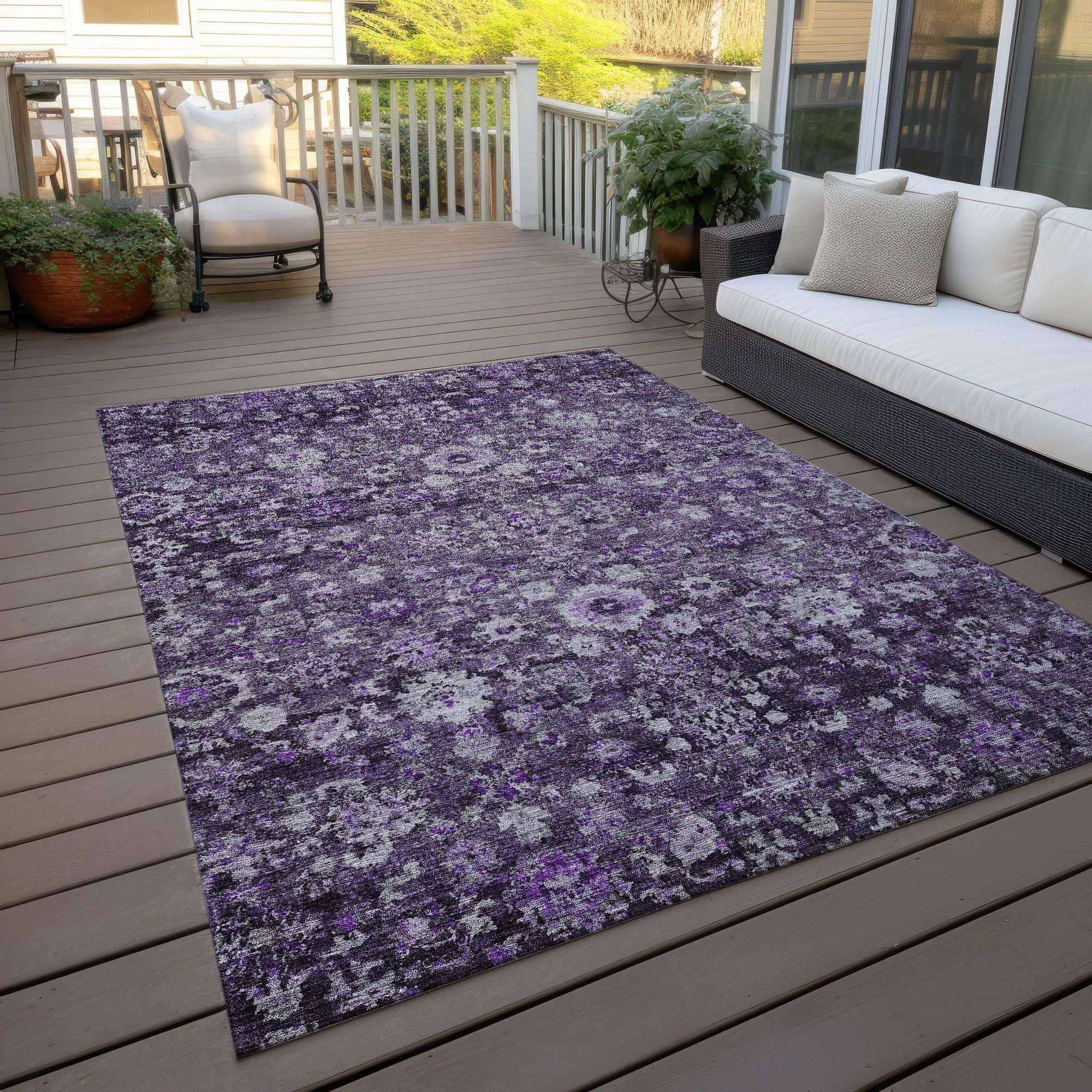 Machine Made ACN651 Purple Rugs