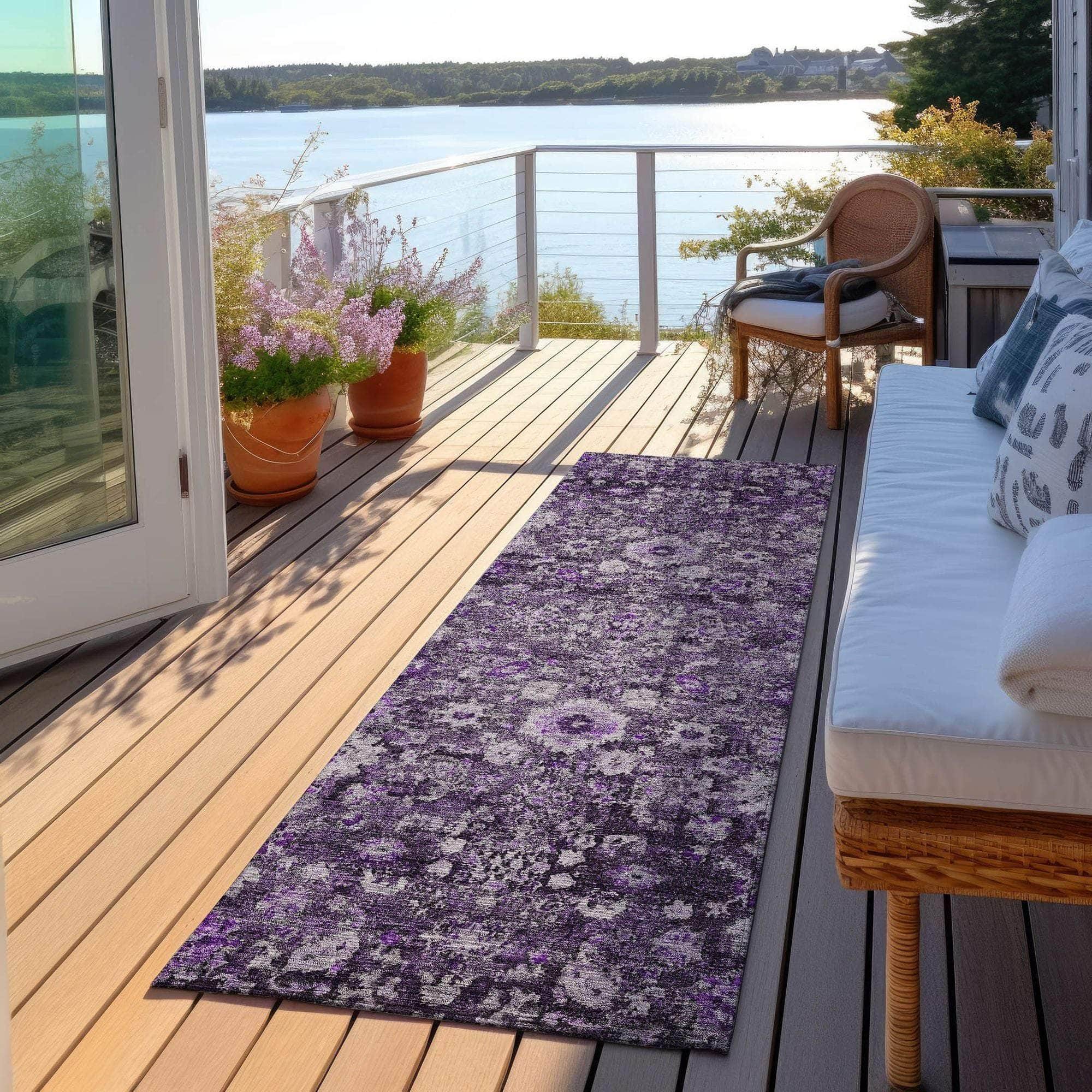 Machine Made ACN651 Purple Rugs