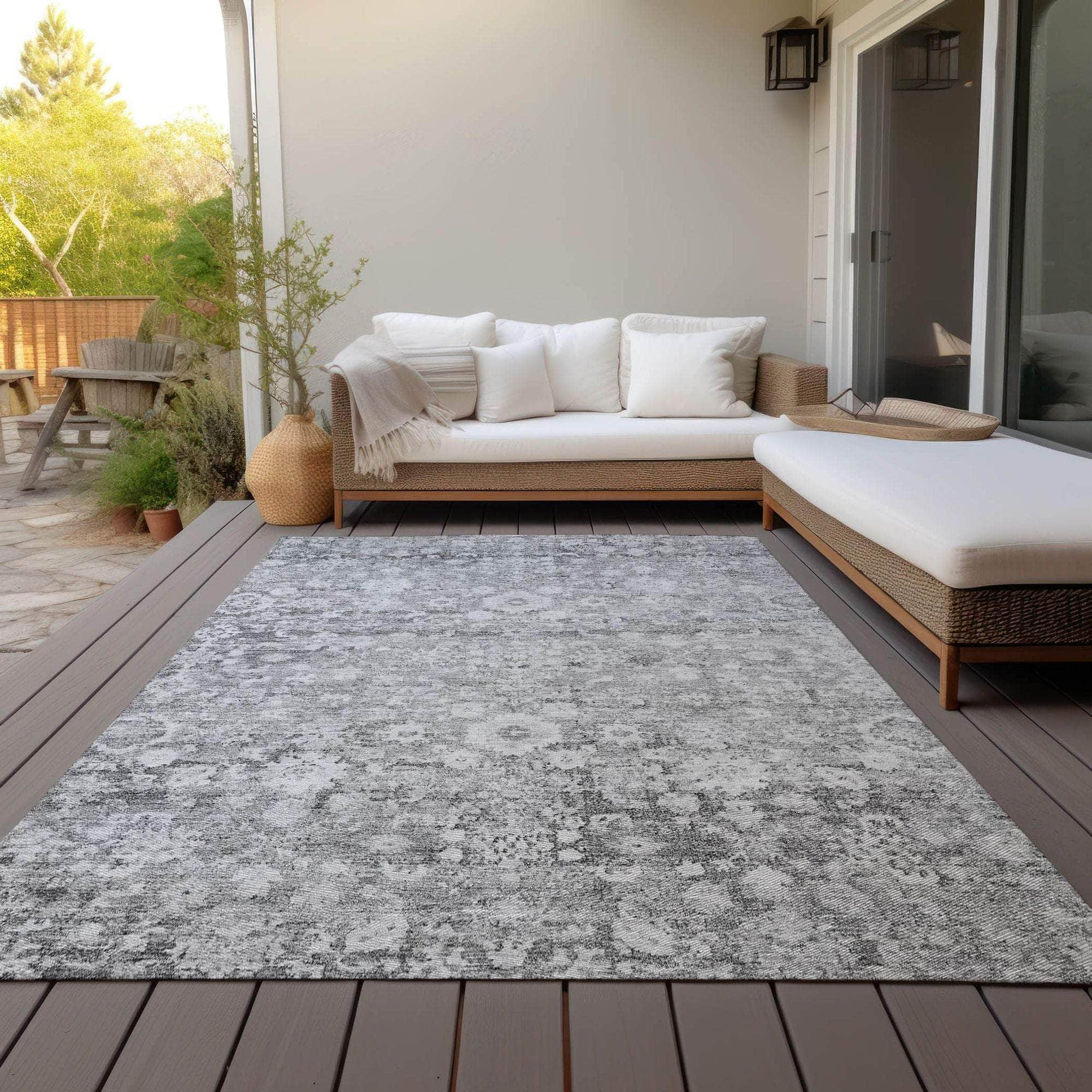 Machine Made ACN651 Silver Gray Rugs