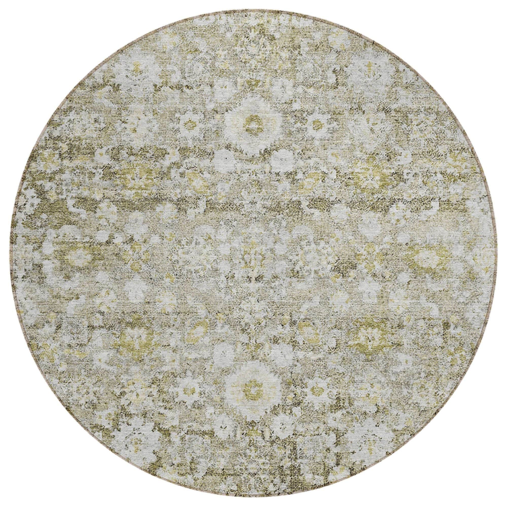 Machine Washable Taupe Brown Rug - Indoor / Outdoor - Kids / Pet Friendly Oriental Print Rug
