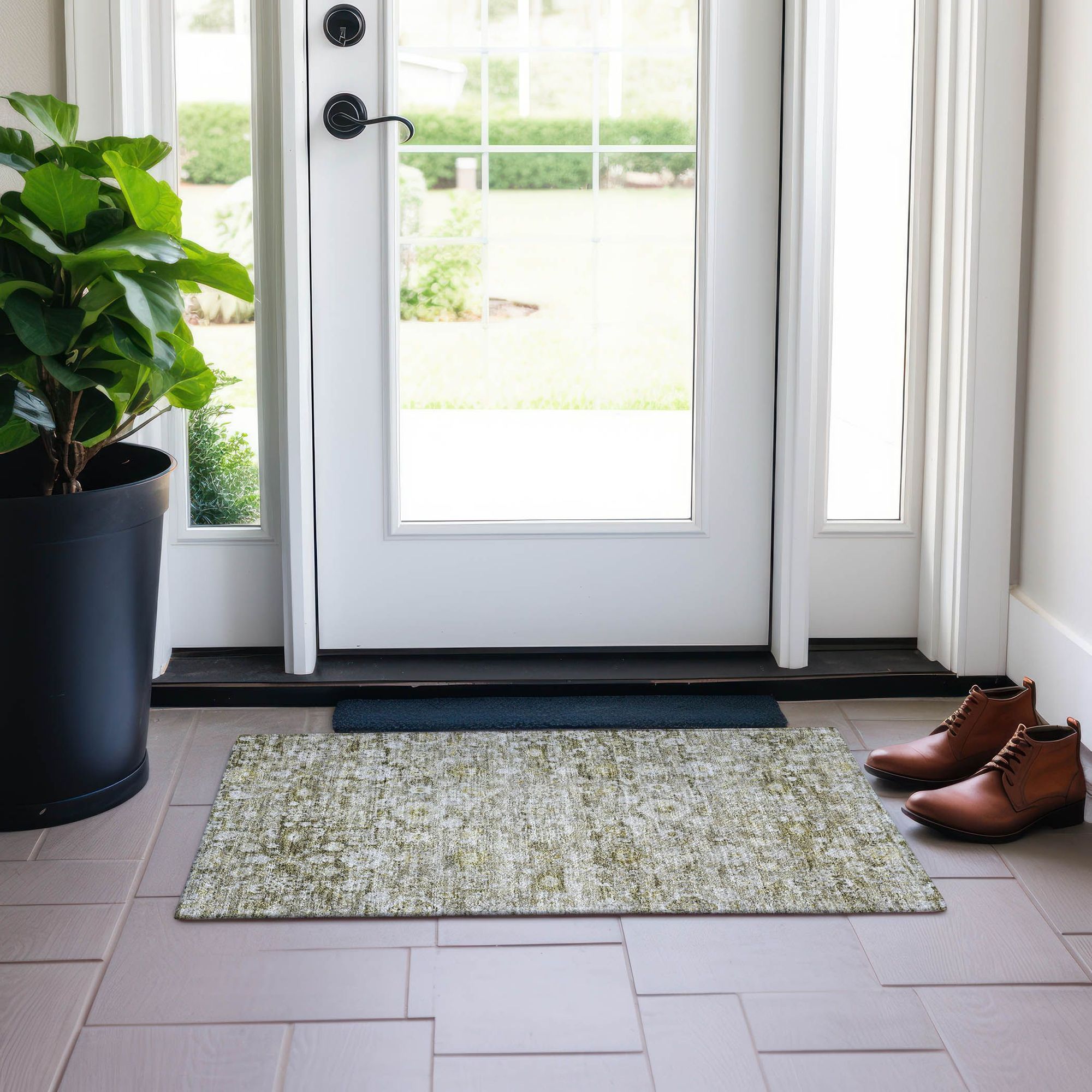 Machine Made ACN651 Taupe Brown Rugs
