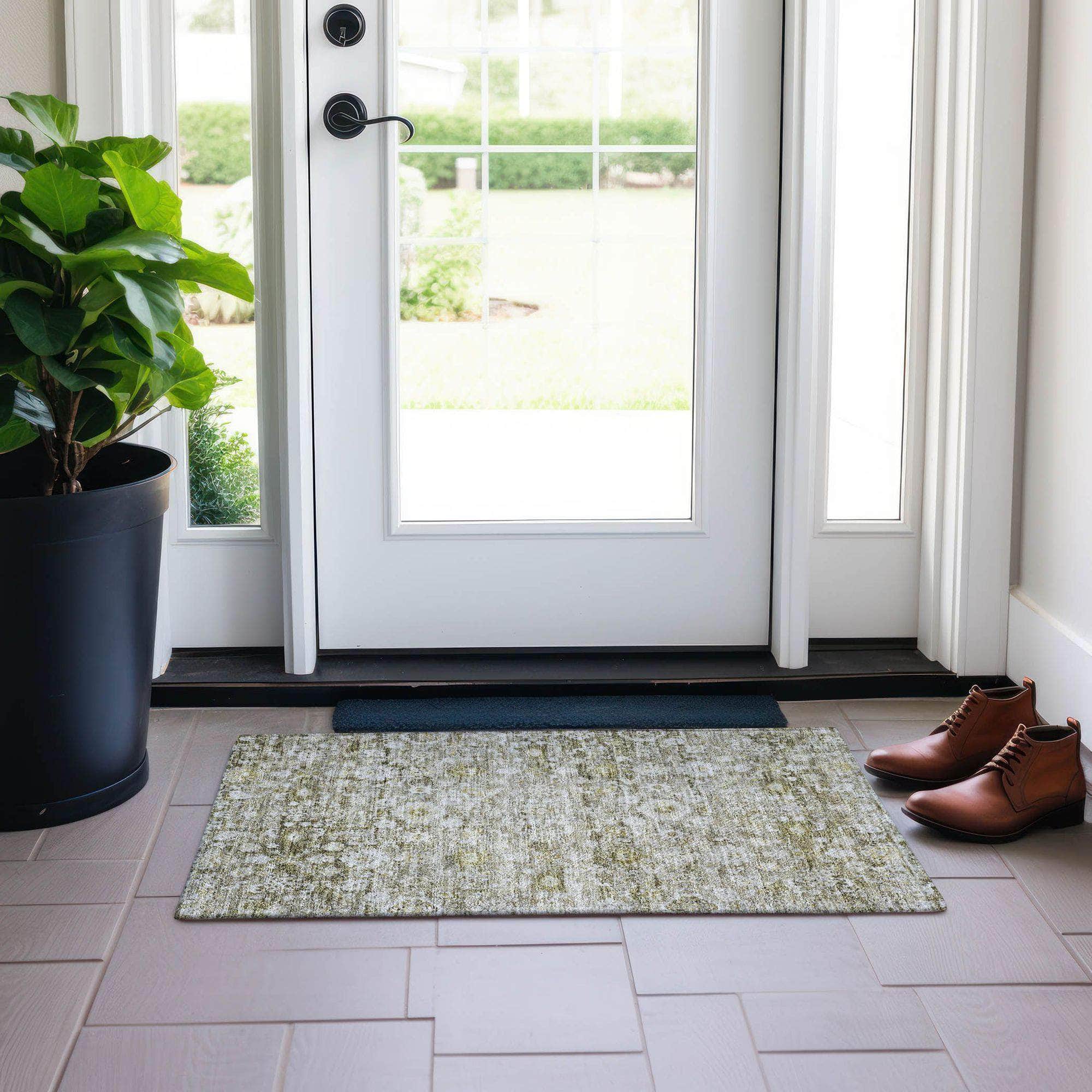 Machine Made ACN651 Taupe Brown Rugs