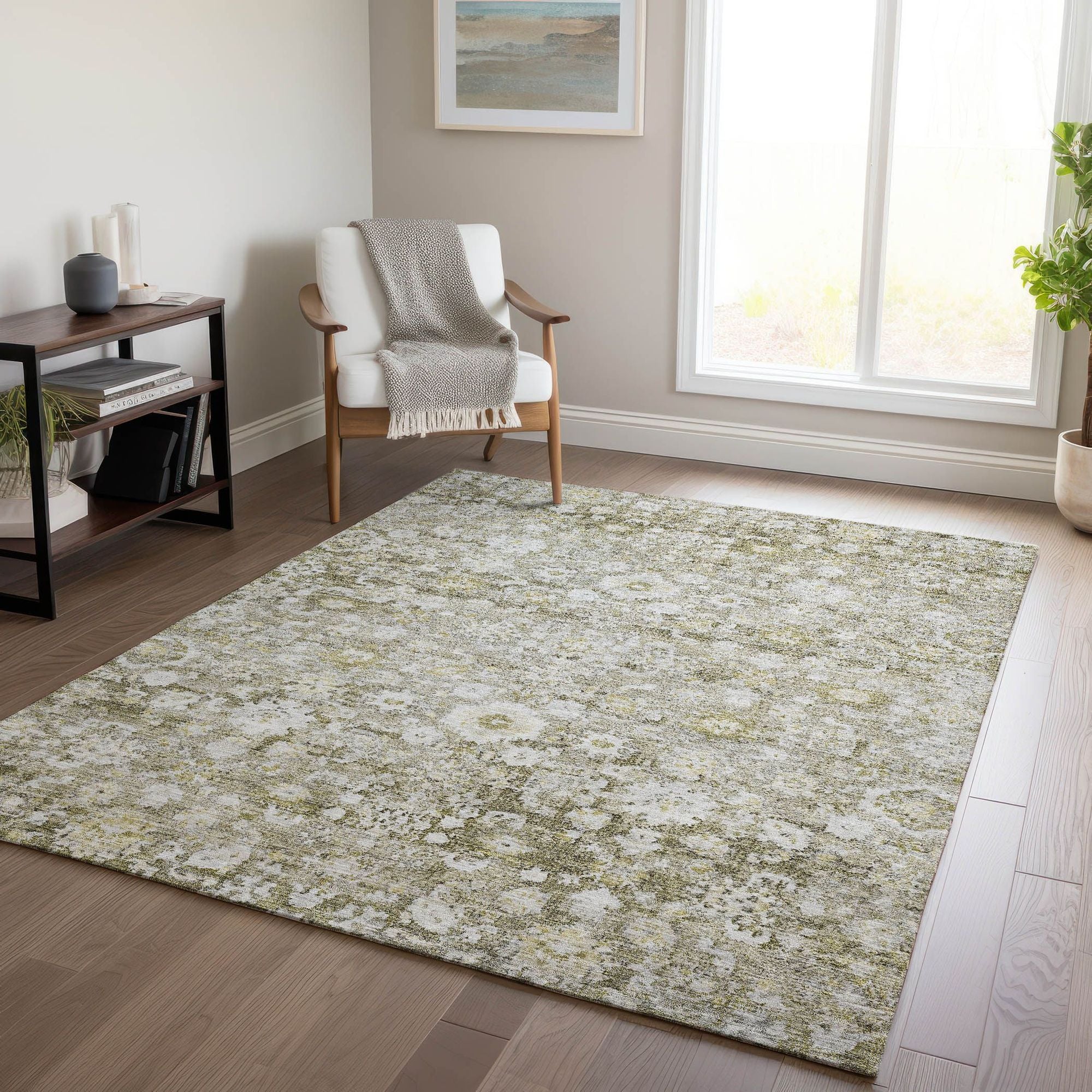 Machine Made ACN651 Taupe Brown Rugs