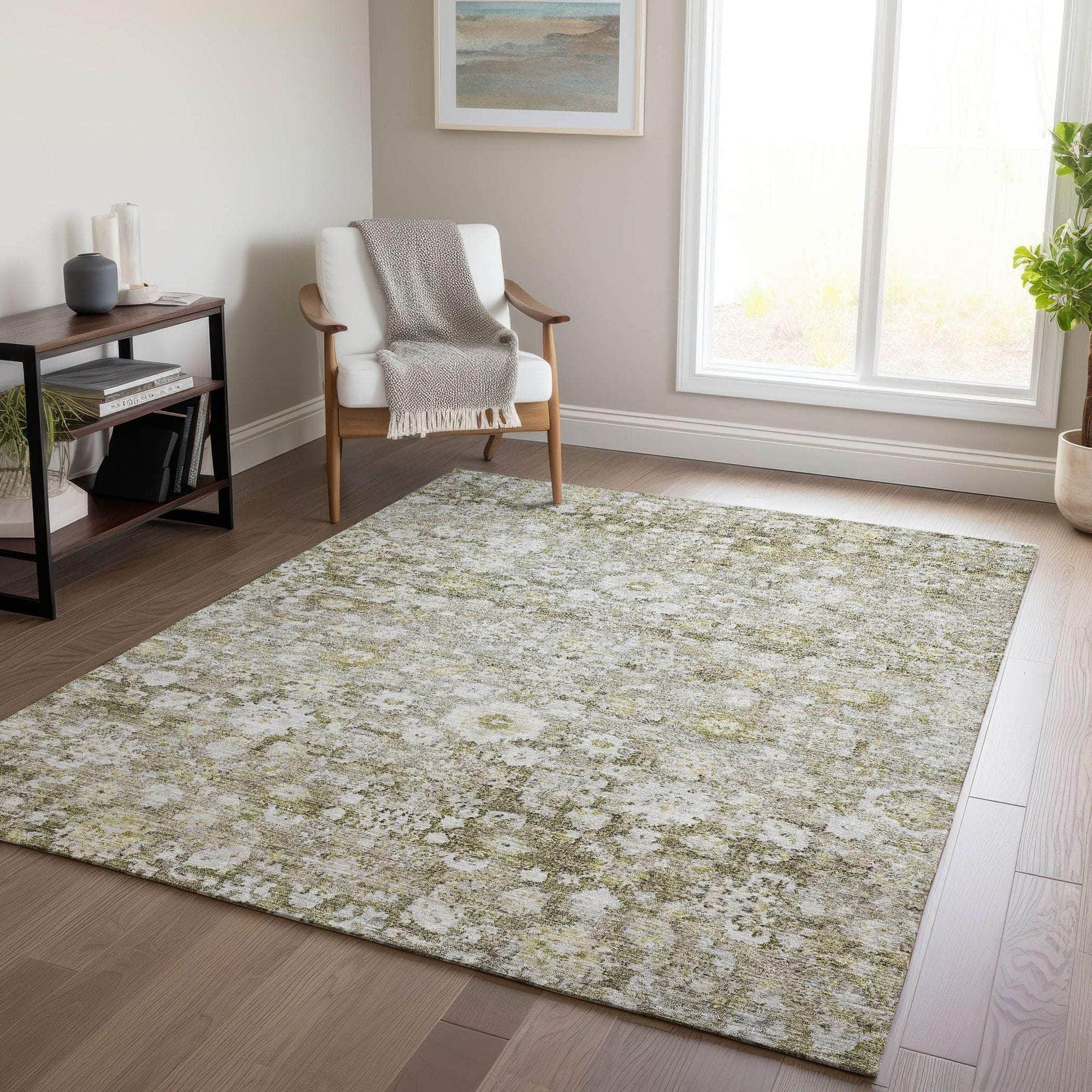 Machine Made ACN651 Taupe Brown Rugs