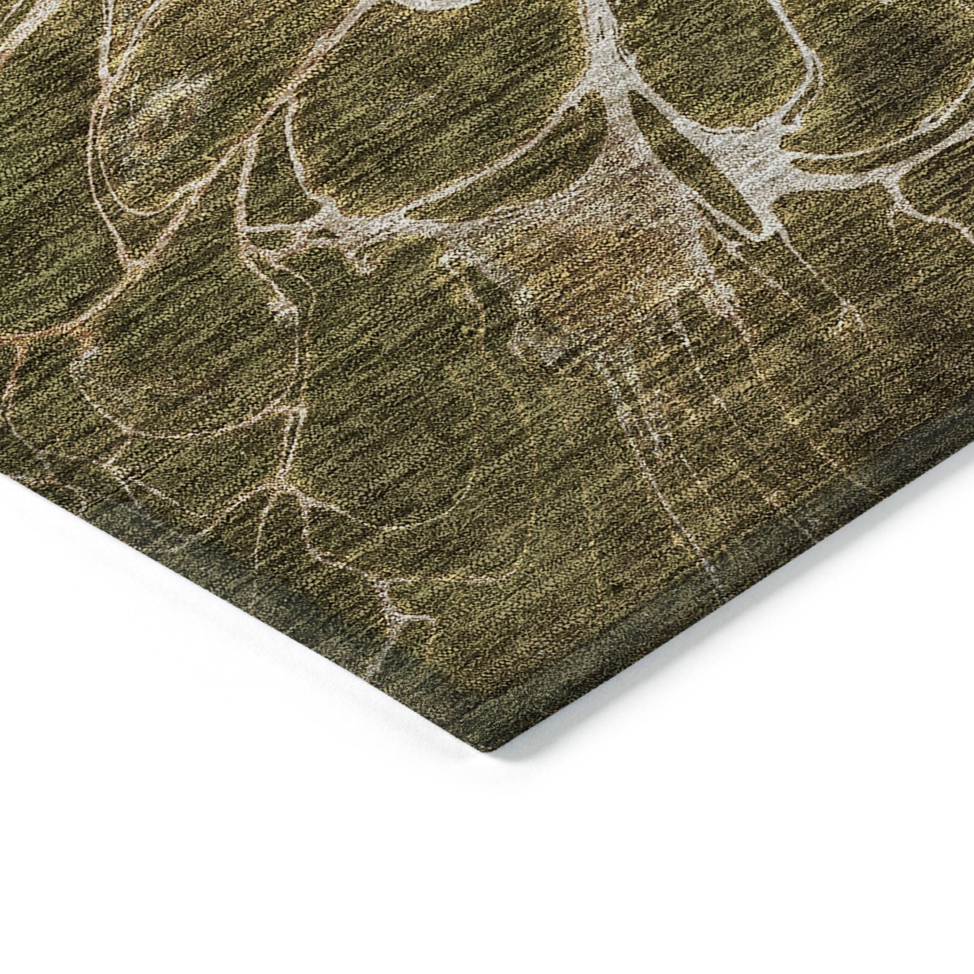 Machine Washable Chocolate Brown Rug - Indoor / Outdoor - Kids / Pet Friendly Modern Print Rug