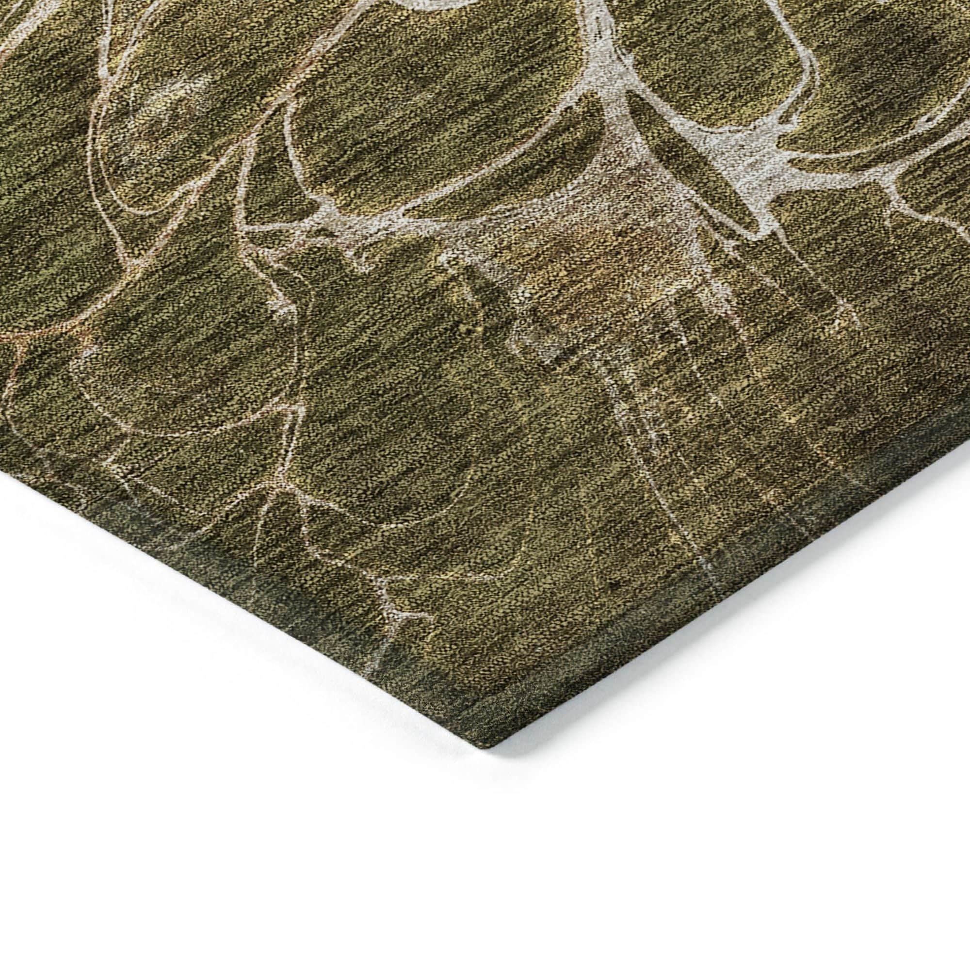 Machine Washable Chocolate Brown Rug - Indoor / Outdoor - Kids / Pet Friendly Modern Print Rug