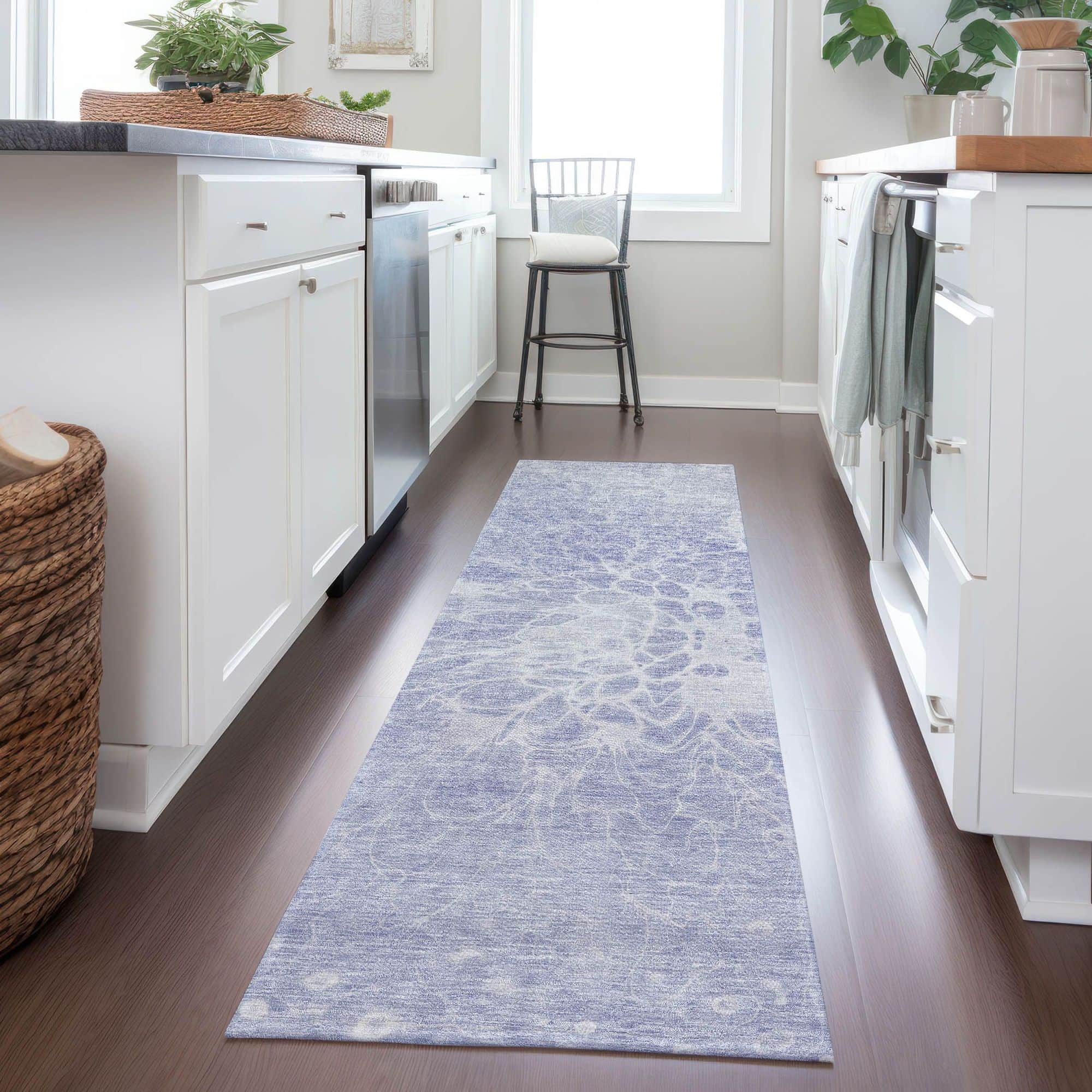 Machine Washable Lavender Purple Rug - Indoor / Outdoor - Kids / Pet Friendly Modern Print Rug