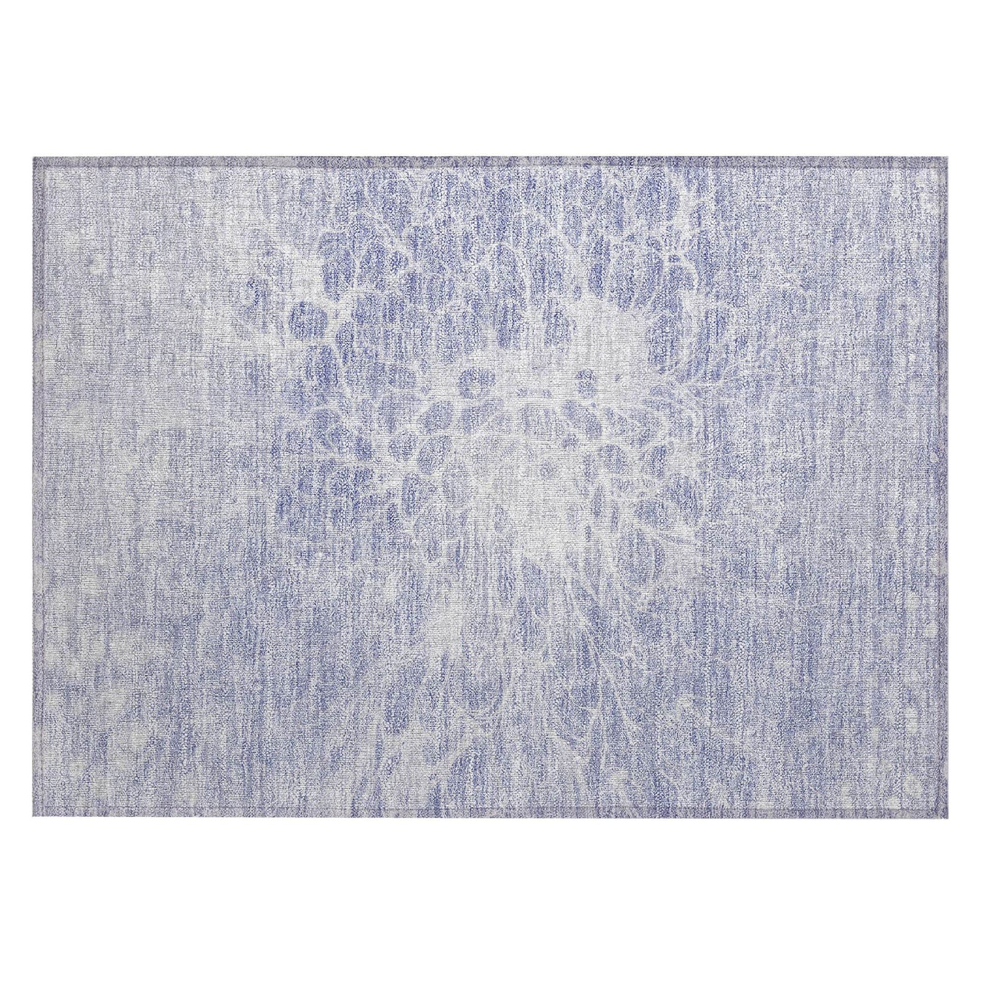 Machine Washable Lavender Purple Rug - Indoor / Outdoor - Kids / Pet Friendly Modern Print Rug