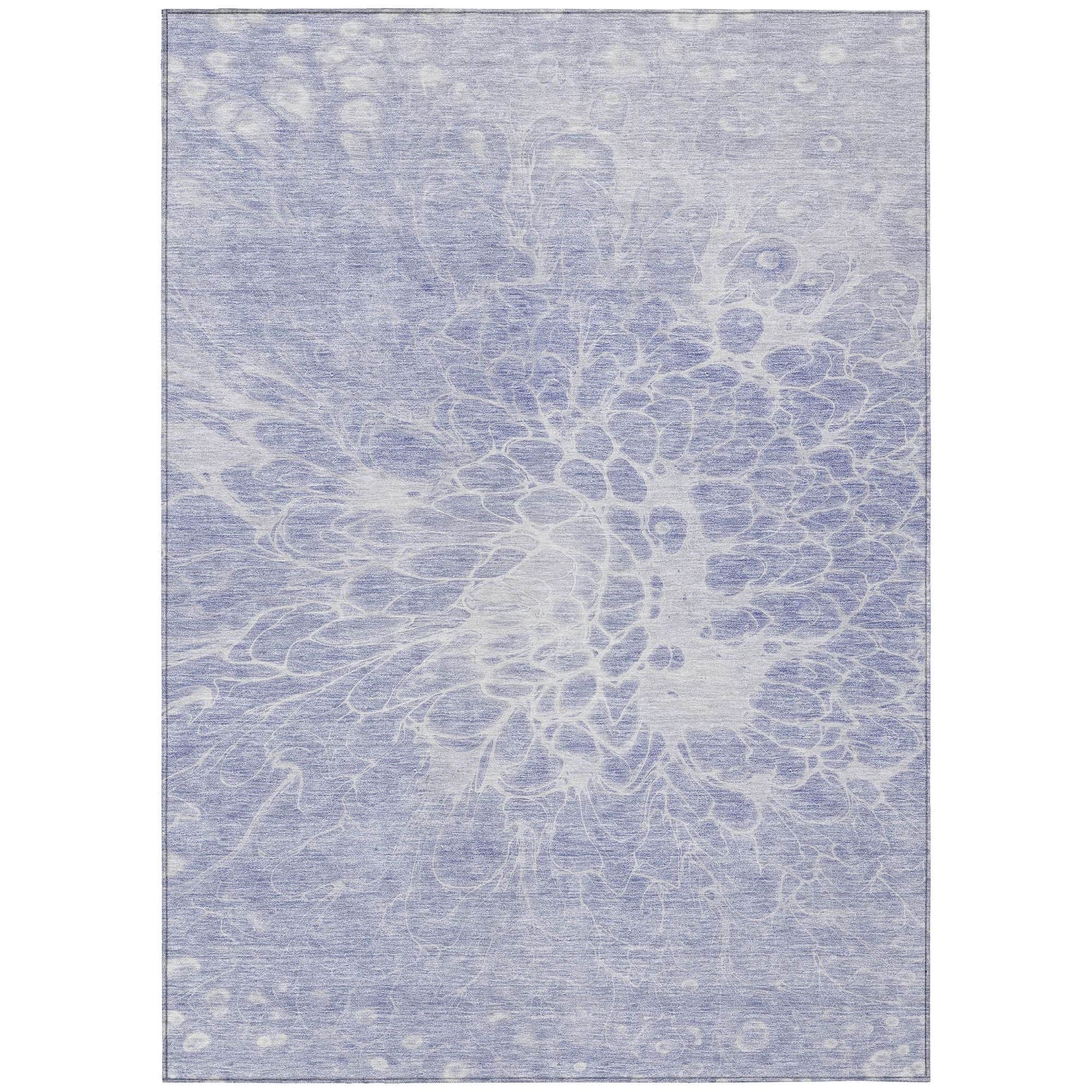 Machine Washable Lavender Purple Rug - Indoor / Outdoor - Kids / Pet Friendly Modern Print Rug