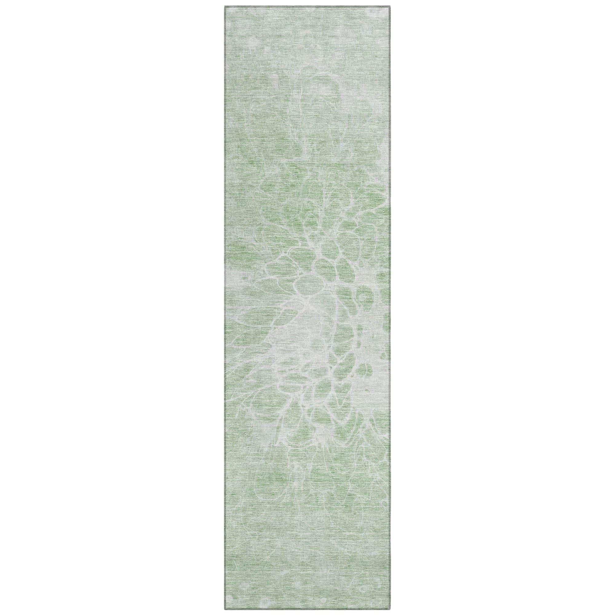 Machine Washable Mint Green Rug - Indoor / Outdoor - Kids / Pet Friendly Modern Print Rug