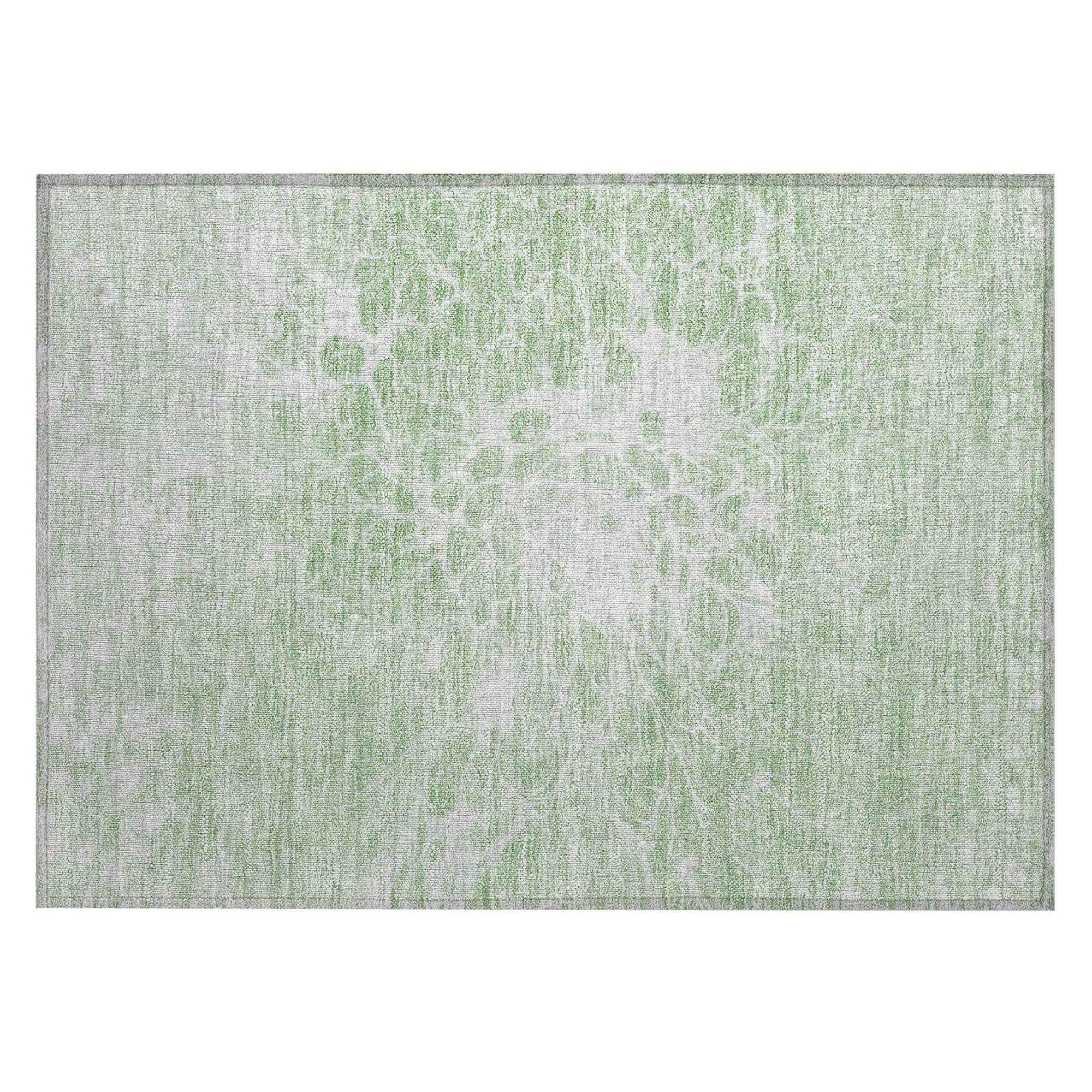 Machine Washable Mint Green Rug - Indoor / Outdoor - Kids / Pet Friendly Modern Print Rug