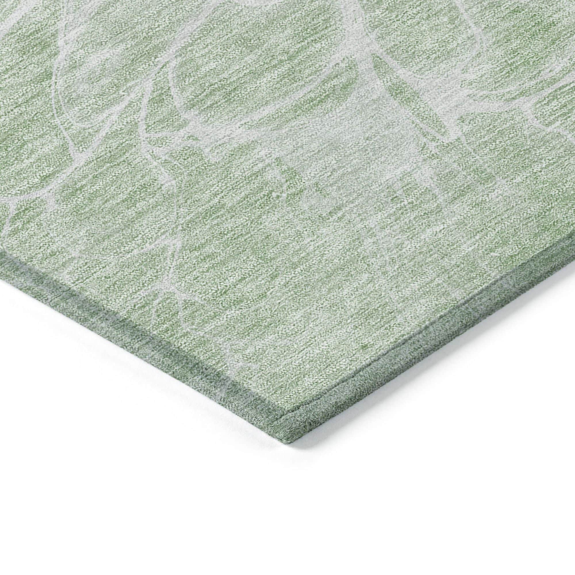 Machine Washable Mint Green Rug - Indoor / Outdoor - Kids / Pet Friendly Modern Print Rug