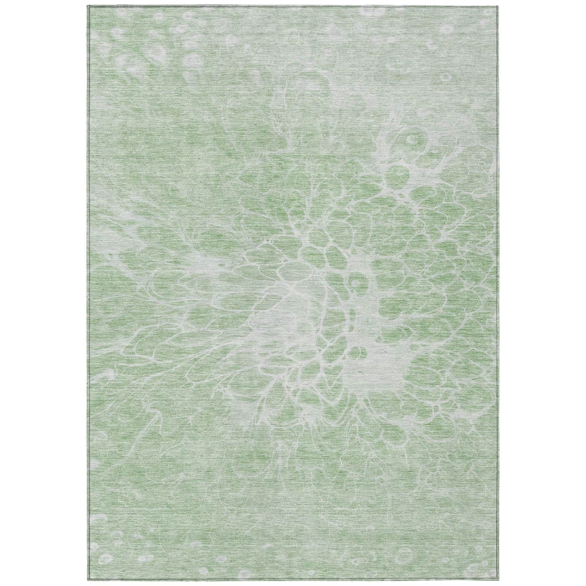 Machine Washable Mint Green Rug - Indoor / Outdoor - Kids / Pet Friendly Modern Print Rug