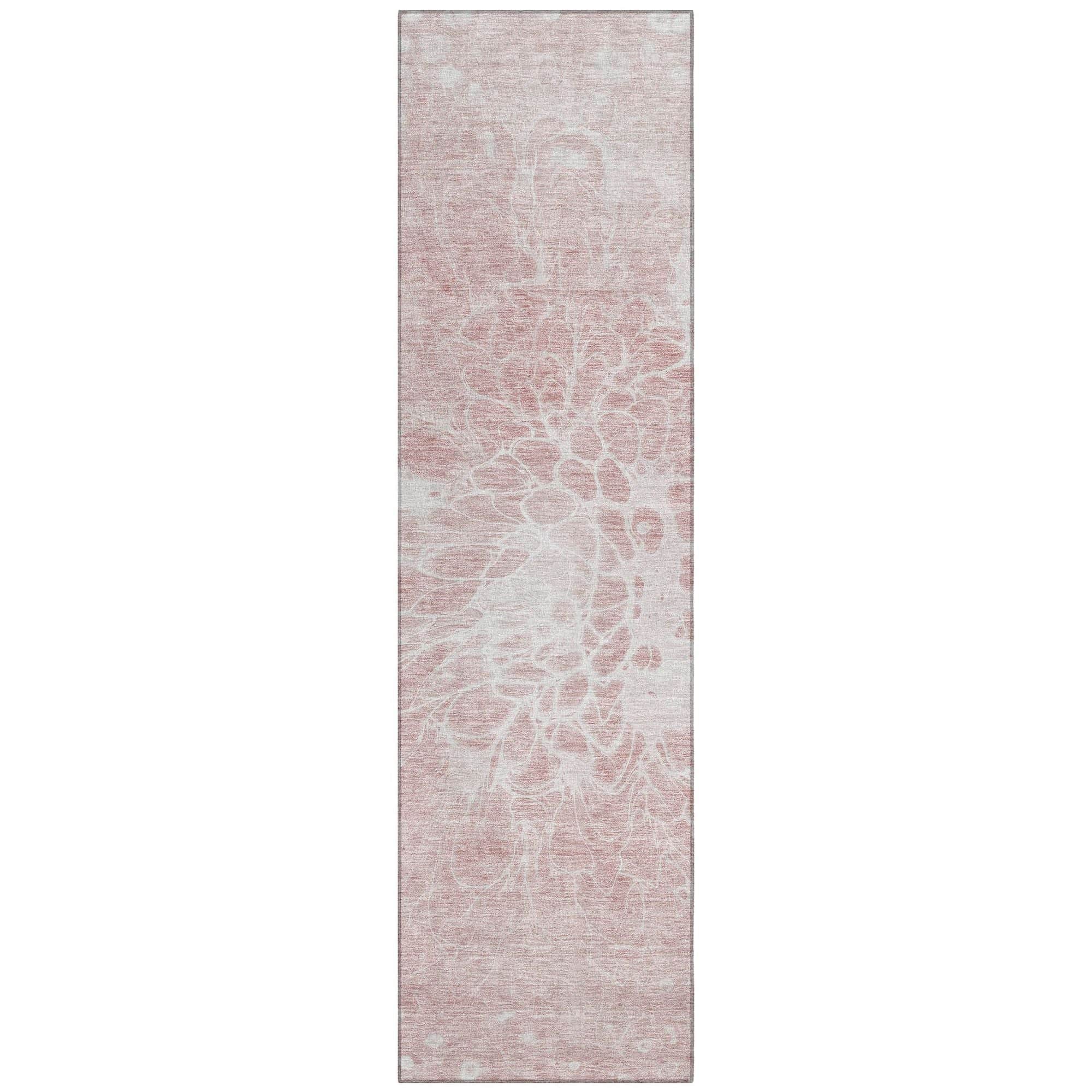 Machine Washable Pink Rug - Indoor / Outdoor - Kids / Pet Friendly Modern Print Rug
