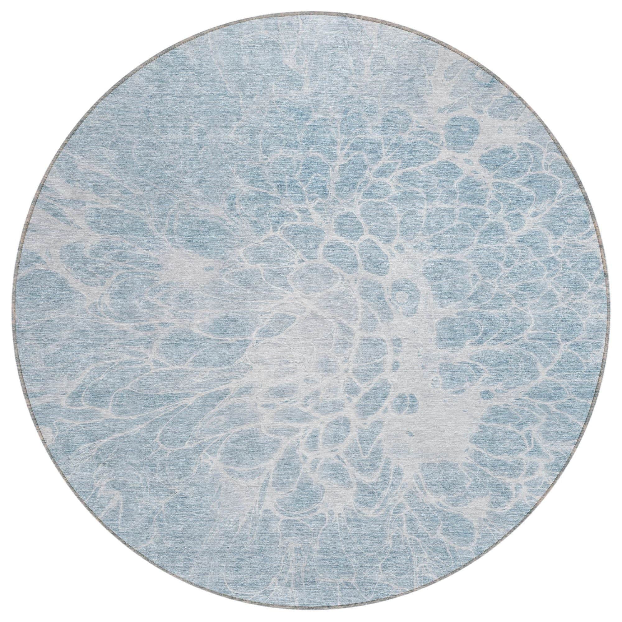 Machine Washable Sky Blue Rug - Indoor / Outdoor - Kids / Pet Friendly Modern Print Rug