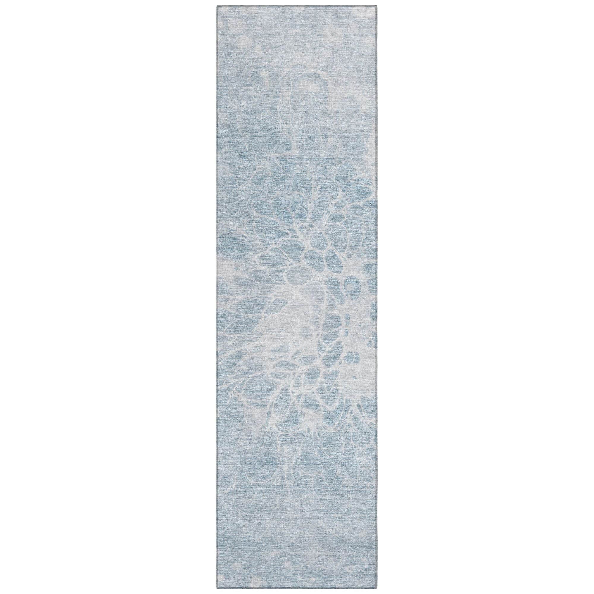 Machine Washable Sky Blue Rug - Indoor / Outdoor - Kids / Pet Friendly Modern Print Rug