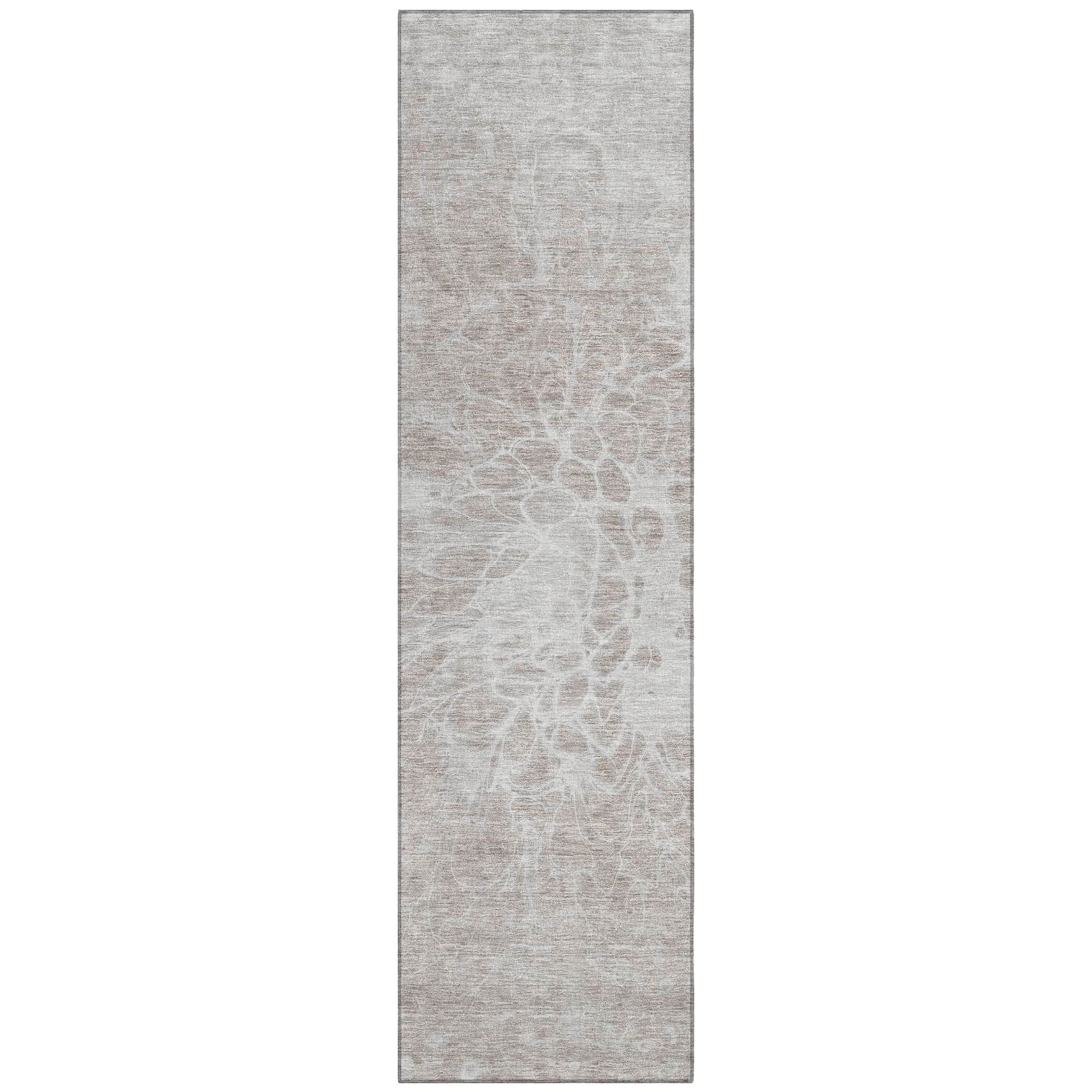Machine Washable Taupe Brown Rug - Indoor / Outdoor - Kids / Pet Friendly Modern Print Rug