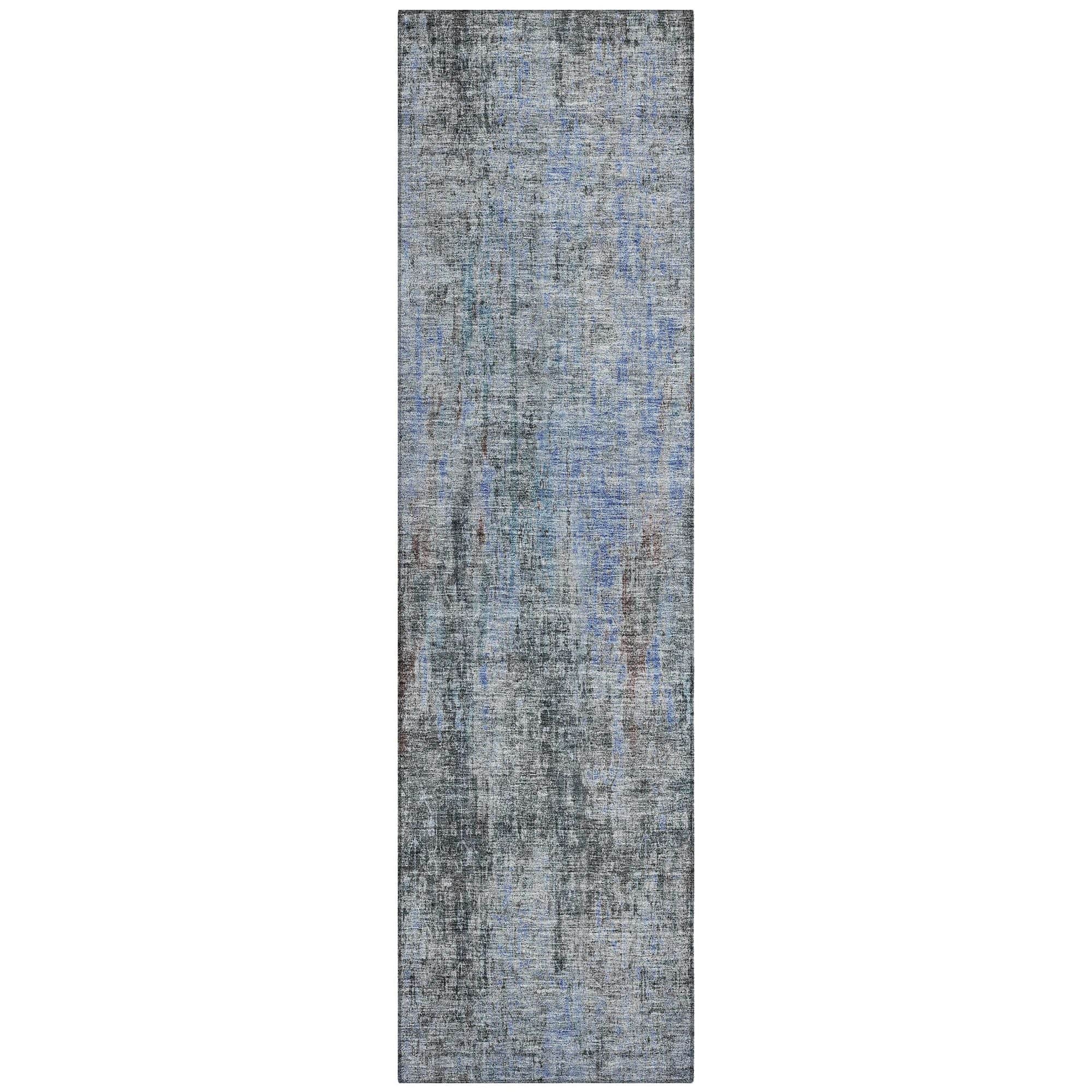 Machine Washable Gray Rug - Indoor / Outdoor - Kids / Pet Friendly Abstract Print Rug