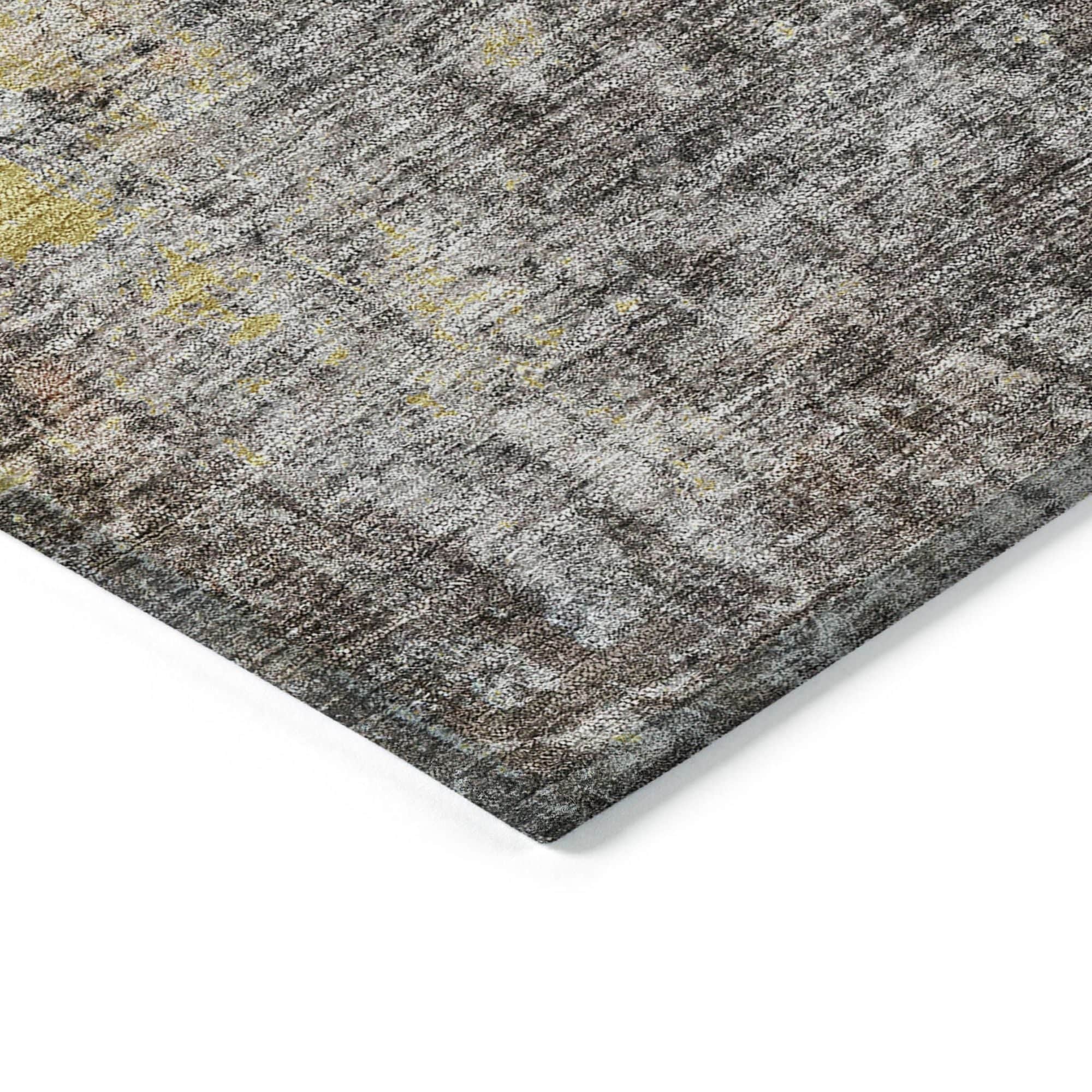 Machine Washable Mocha Brown Rug - Indoor / Outdoor - Kids / Pet Friendly Abstract Print Rug