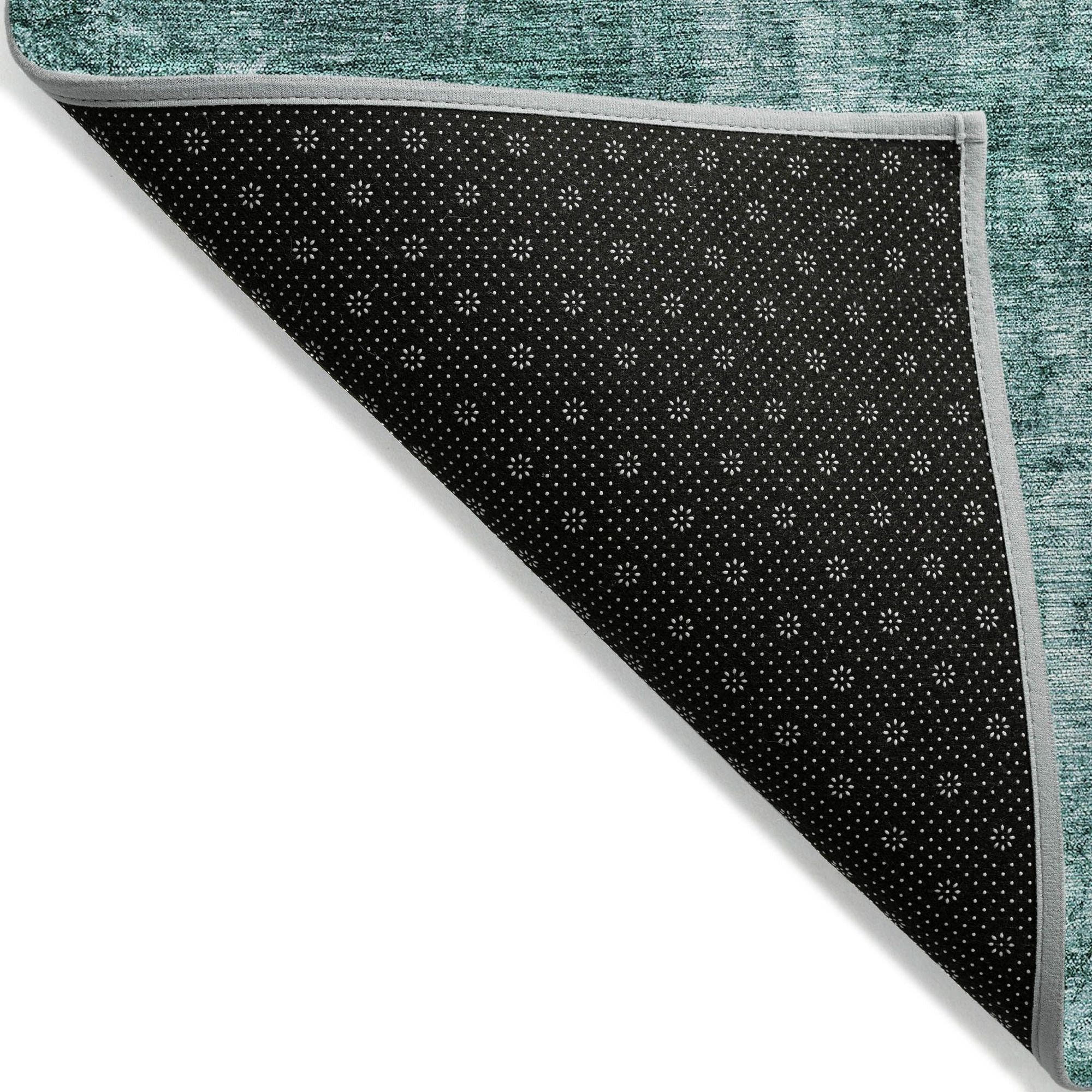 Machine Washable Teal Rug - Indoor / Outdoor - Kids / Pet Friendly Abstract Print Rug