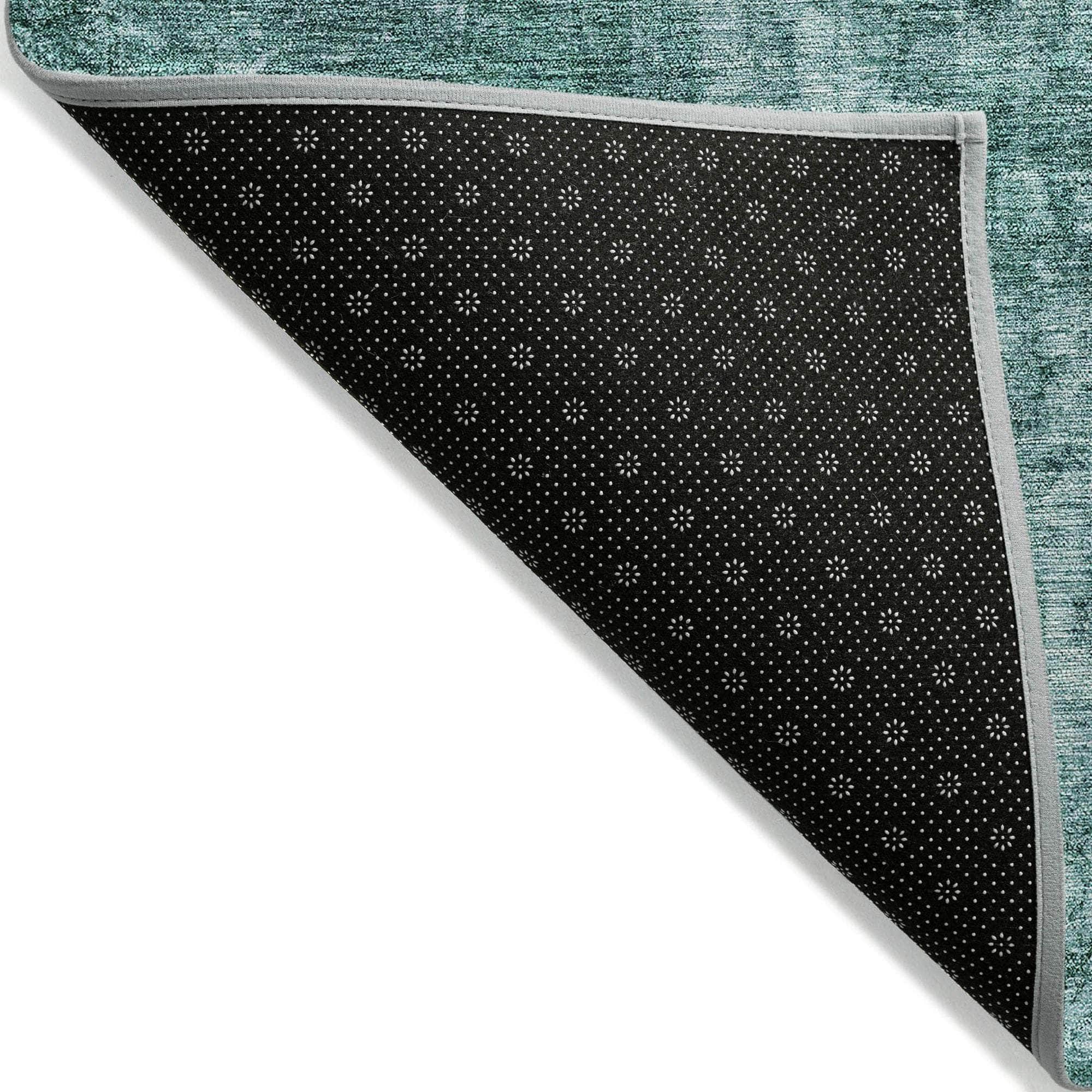 Machine Washable Teal Rug - Indoor / Outdoor - Kids / Pet Friendly Abstract Print Rug