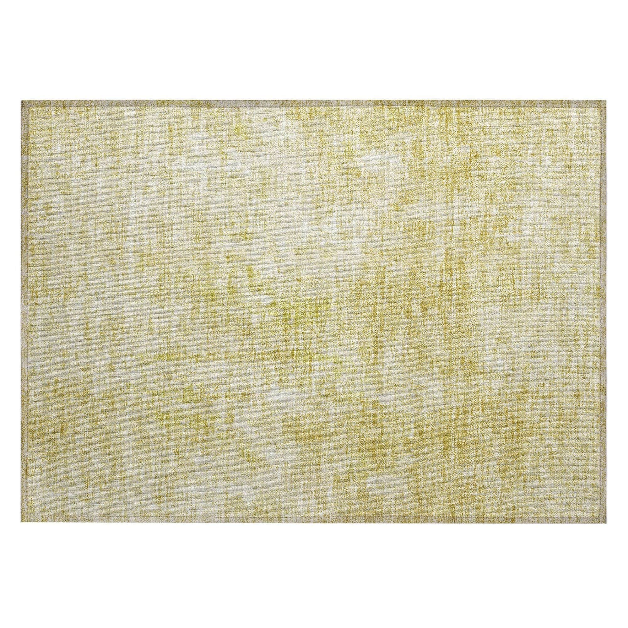 Machine Washable Gold Rug - Indoor / Outdoor - Kids / Pet Friendly Abstract Print Rug