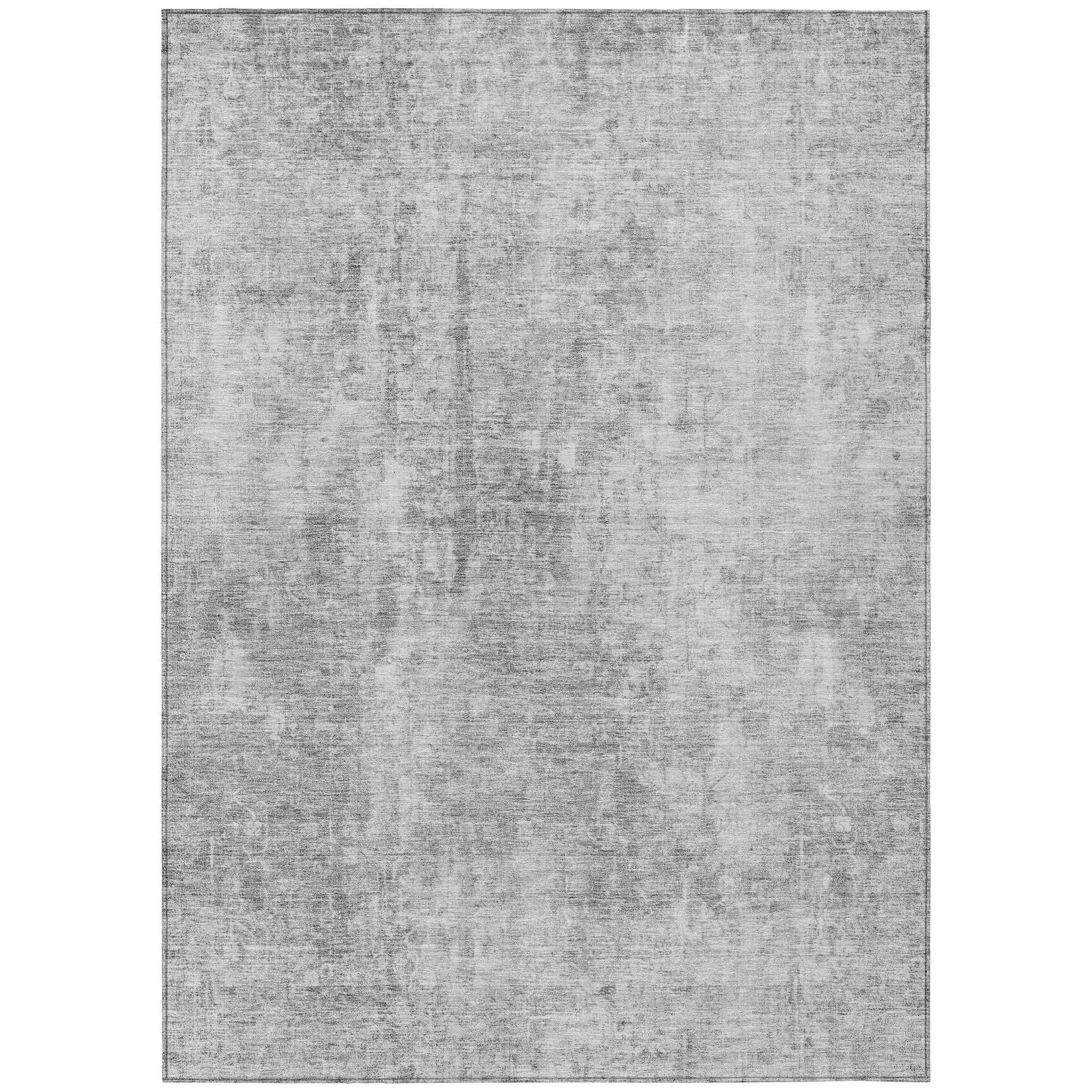 Machine Washable Gray Rug - Indoor / Outdoor - Kids / Pet Friendly Abstract Print Rug